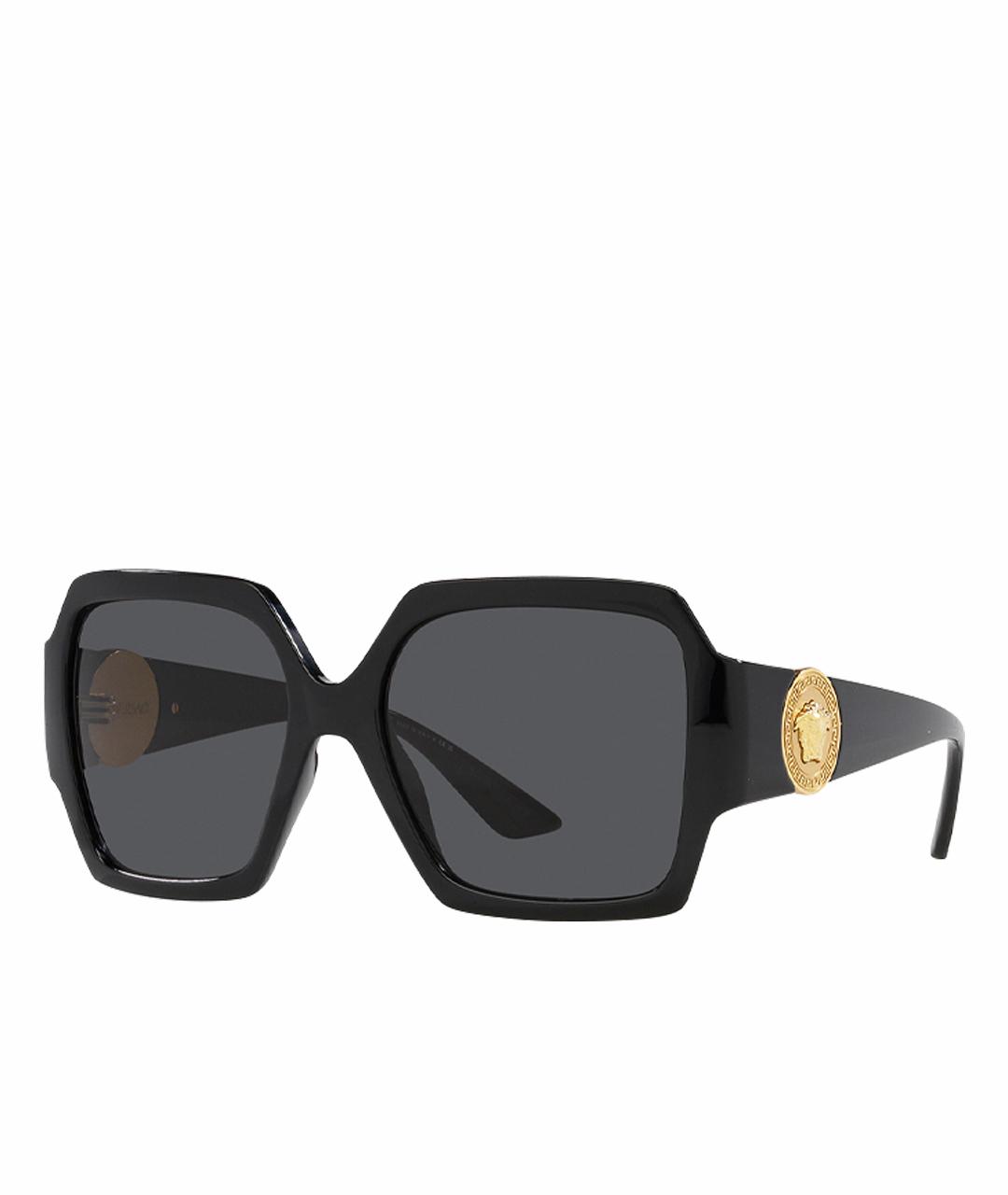 VERSACE Черные пластиковые солнцезащитные очки, фото 1