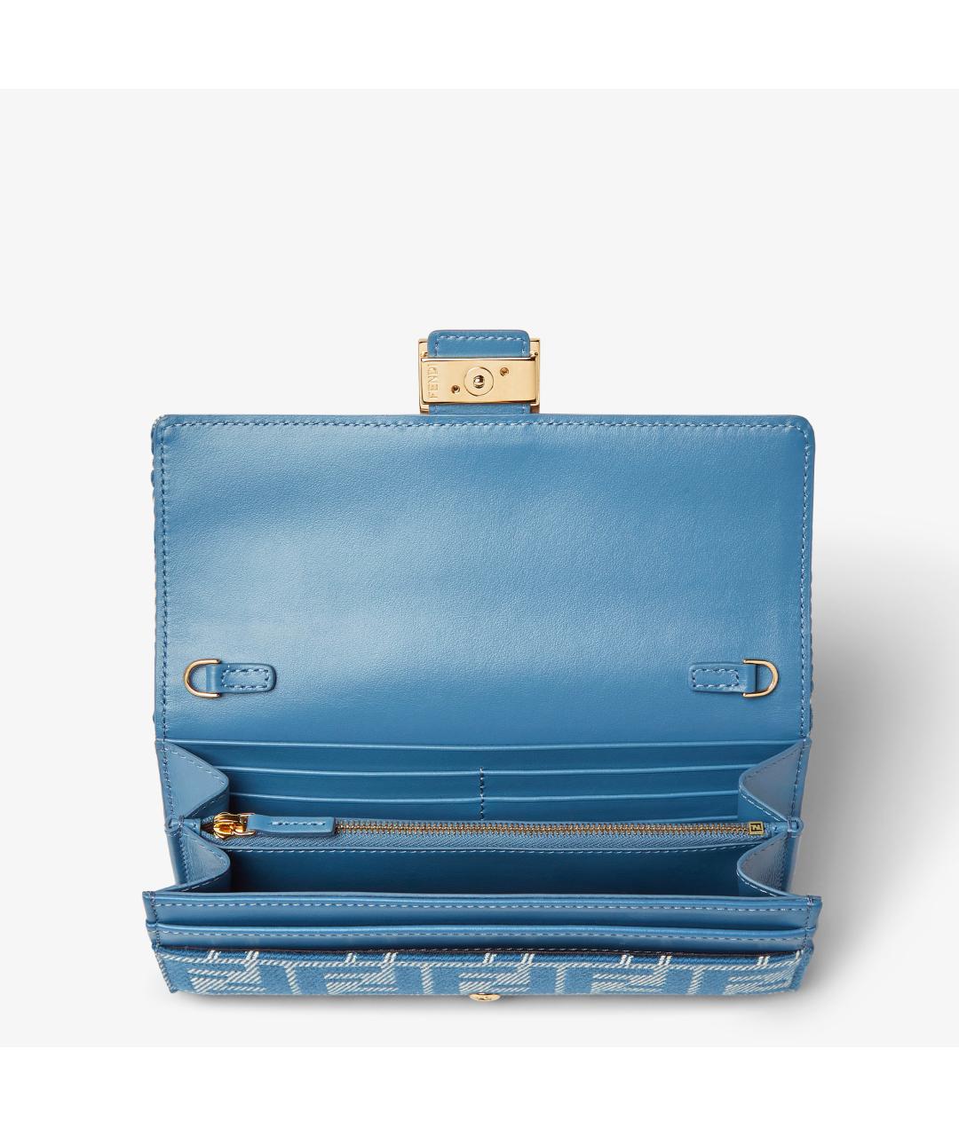 FENDI Голубая тканевая сумка через плечо, фото 3