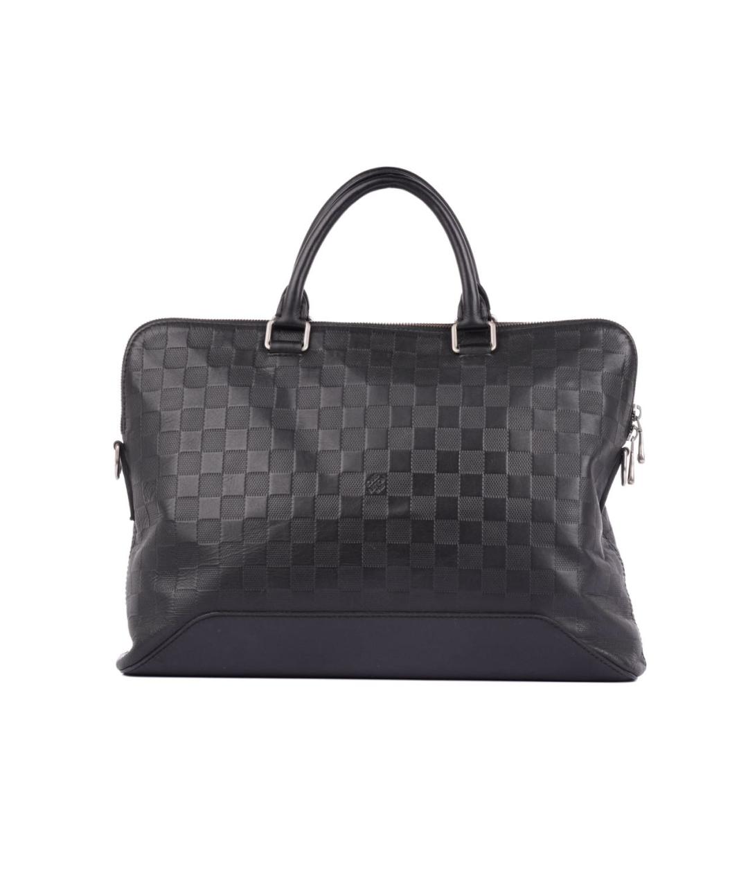 LOUIS VUITTON Черный кожаный портфель, фото 2