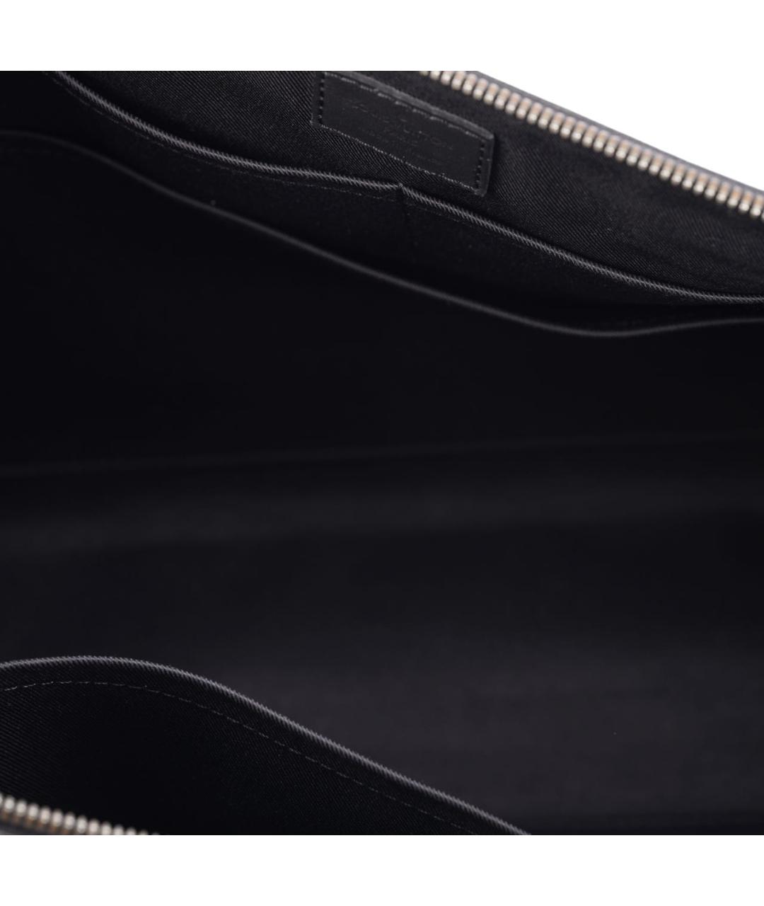 LOUIS VUITTON Черный кожаный портфель, фото 7