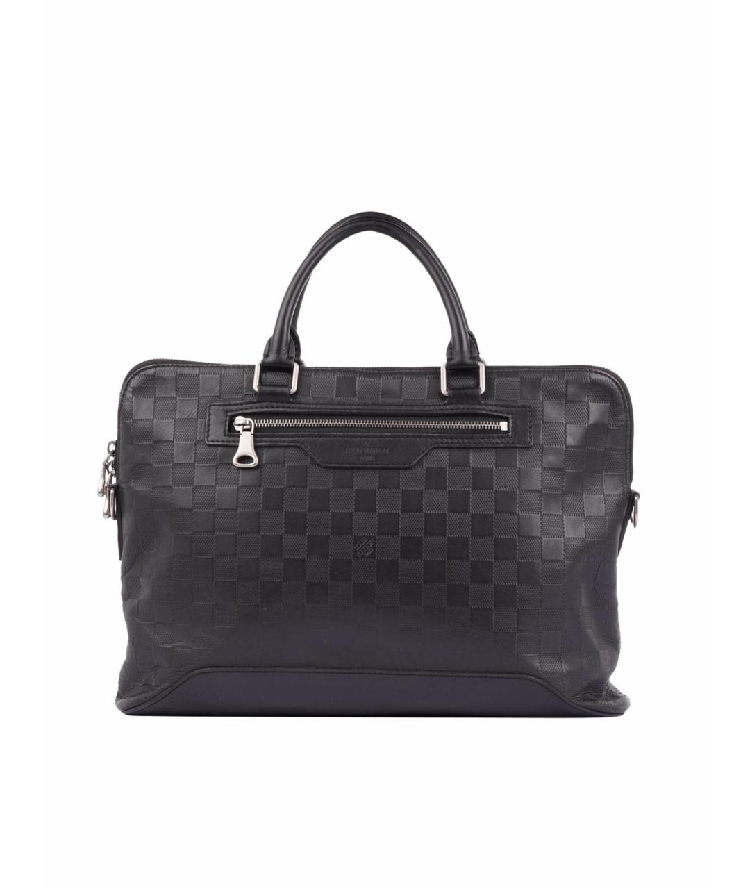 LOUIS VUITTON Черный кожаный портфель, фото 1
