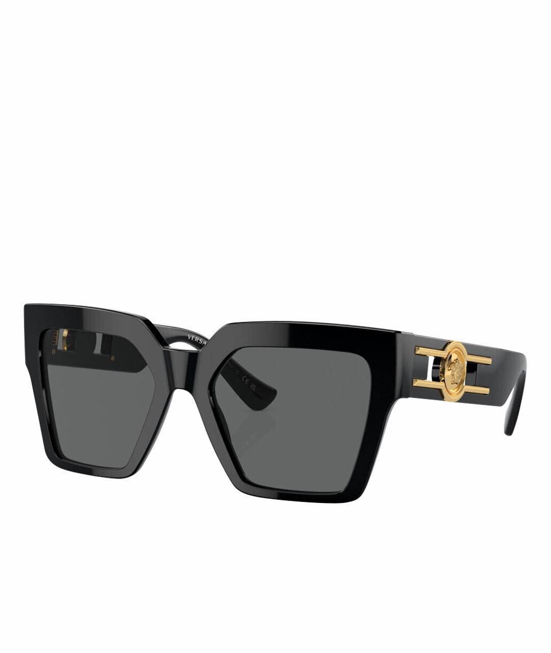 VERSACE Черные пластиковые солнцезащитные очки, фото 1