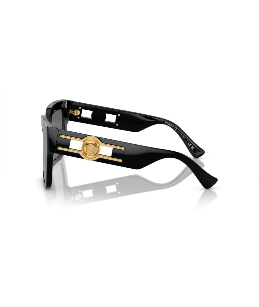 VERSACE Черные пластиковые солнцезащитные очки, фото 3