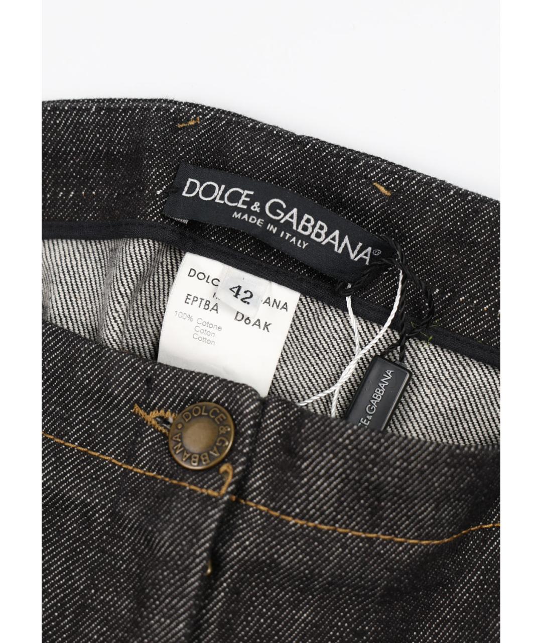 DOLCE&GABBANA Серые хлопковые джинсы клеш, фото 5
