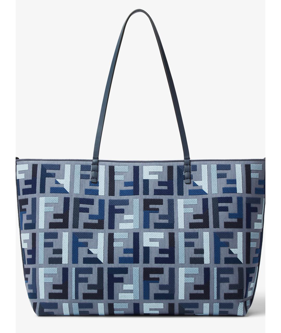FENDI Синяя тканевая сумка тоут, фото 5