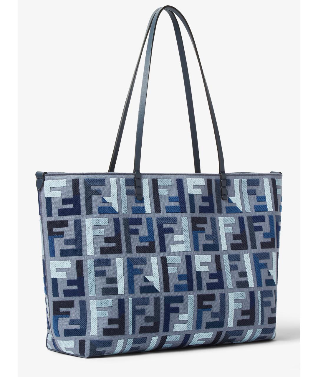 FENDI Синяя тканевая сумка тоут, фото 4