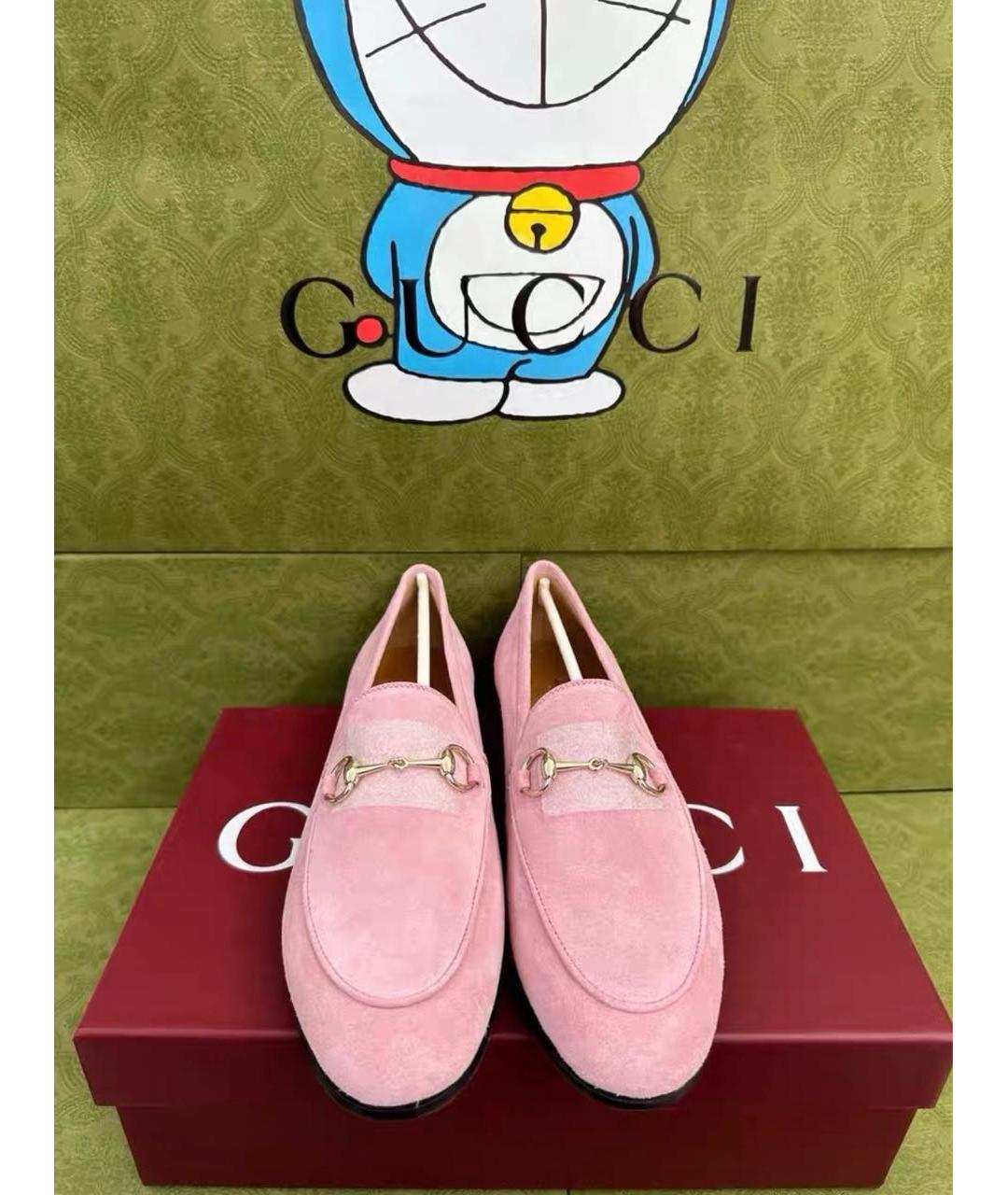 GUCCI Розовые замшевые лоферы, фото 2