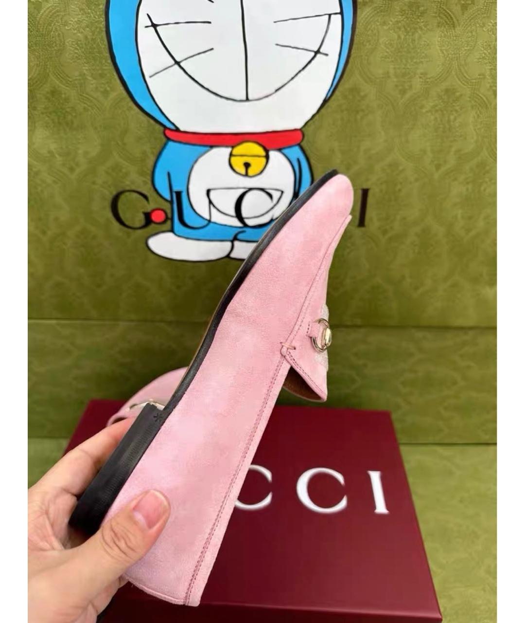 GUCCI Розовые замшевые лоферы, фото 8