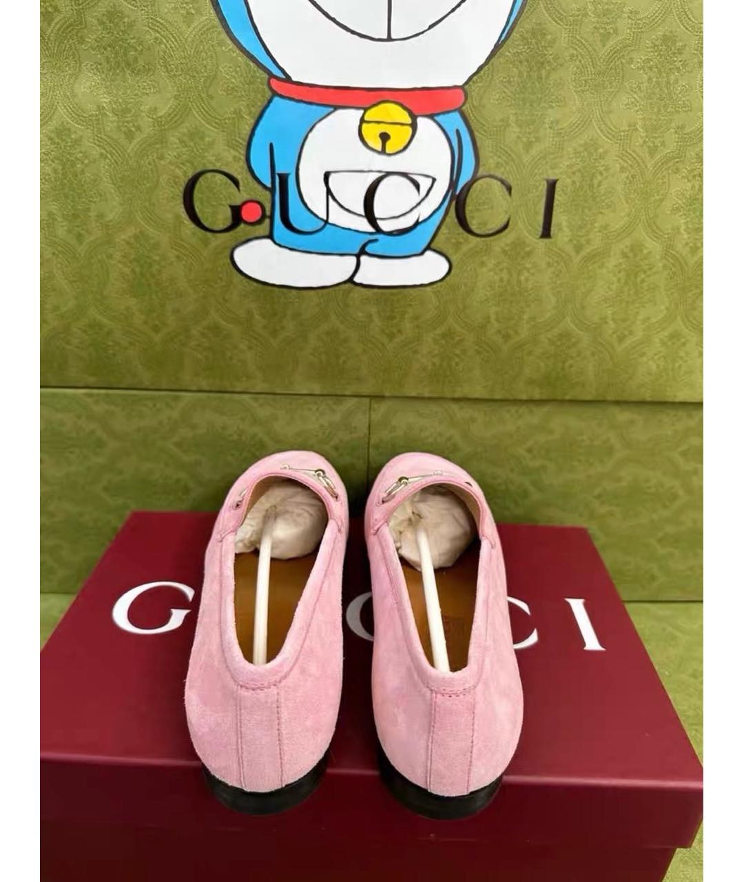 GUCCI Розовые замшевые лоферы, фото 3