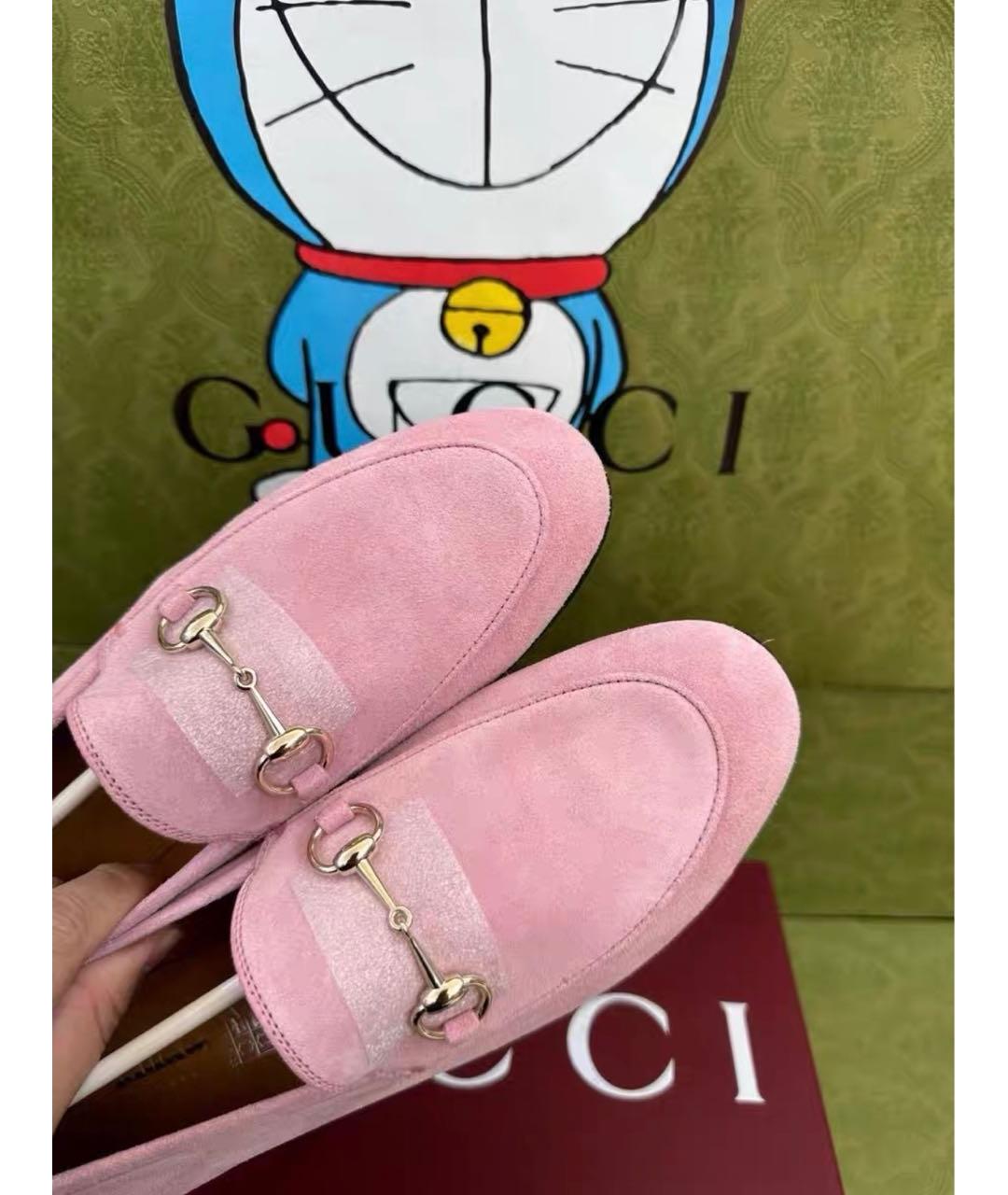 GUCCI Розовые замшевые лоферы, фото 6