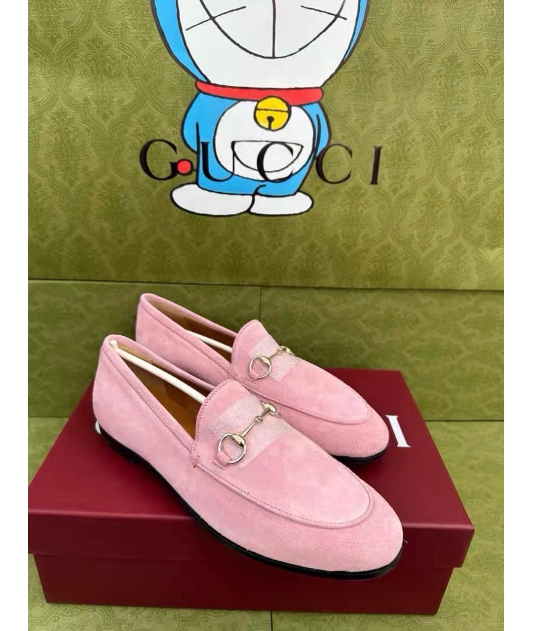 GUCCI Розовые замшевые лоферы, фото 4
