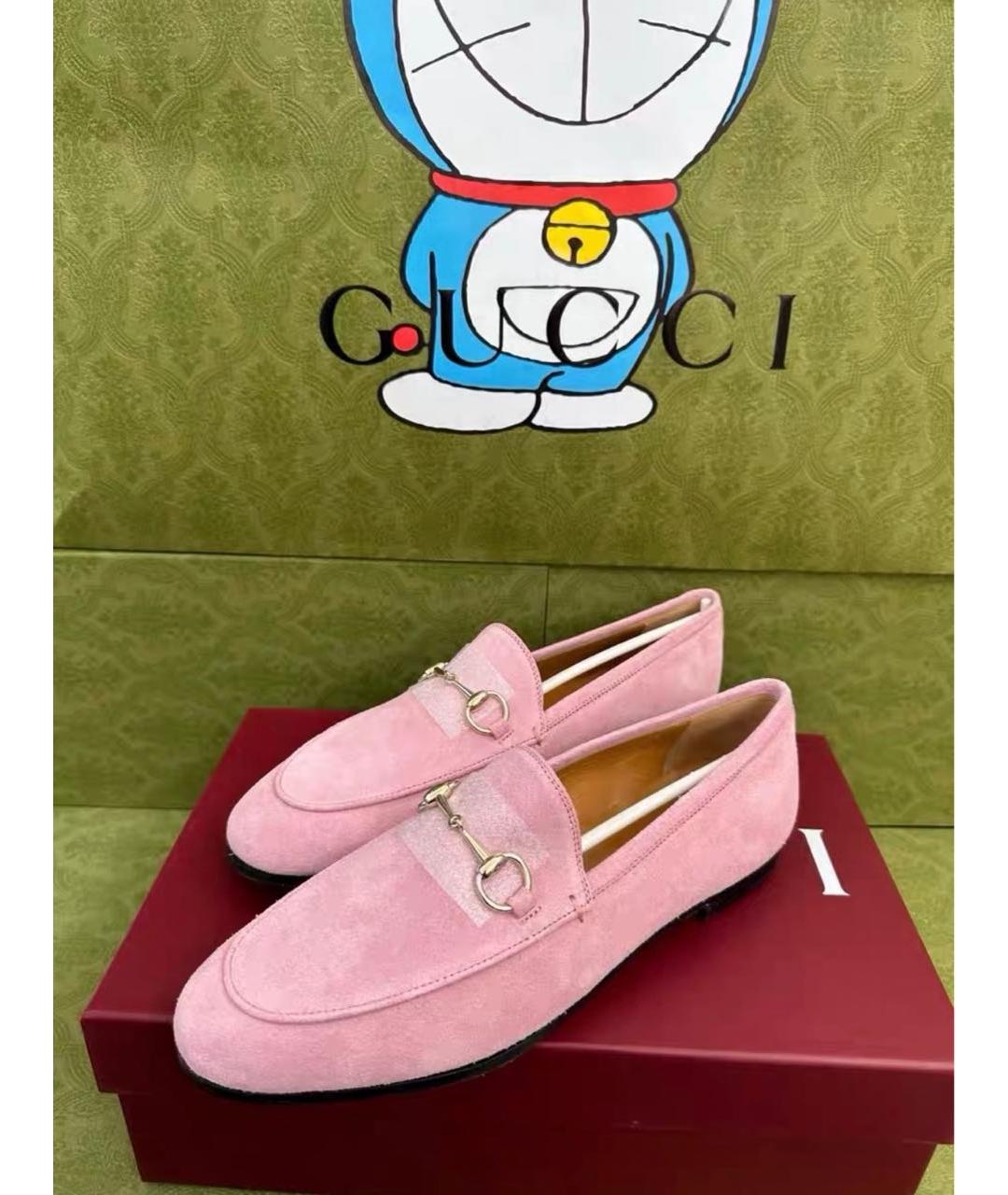 GUCCI Розовые замшевые лоферы, фото 5
