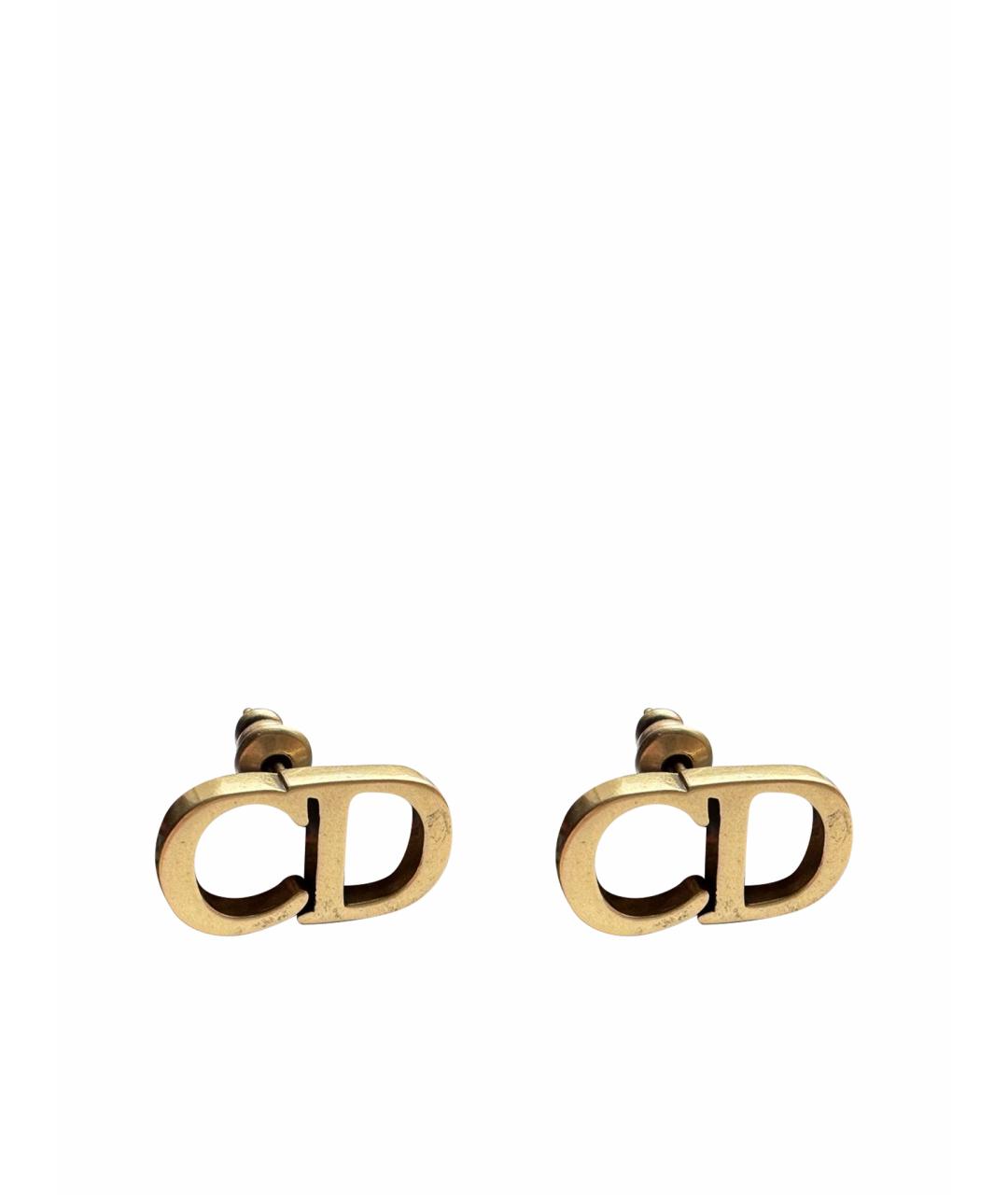 CHRISTIAN DIOR Золотые латунные серьги, фото 1