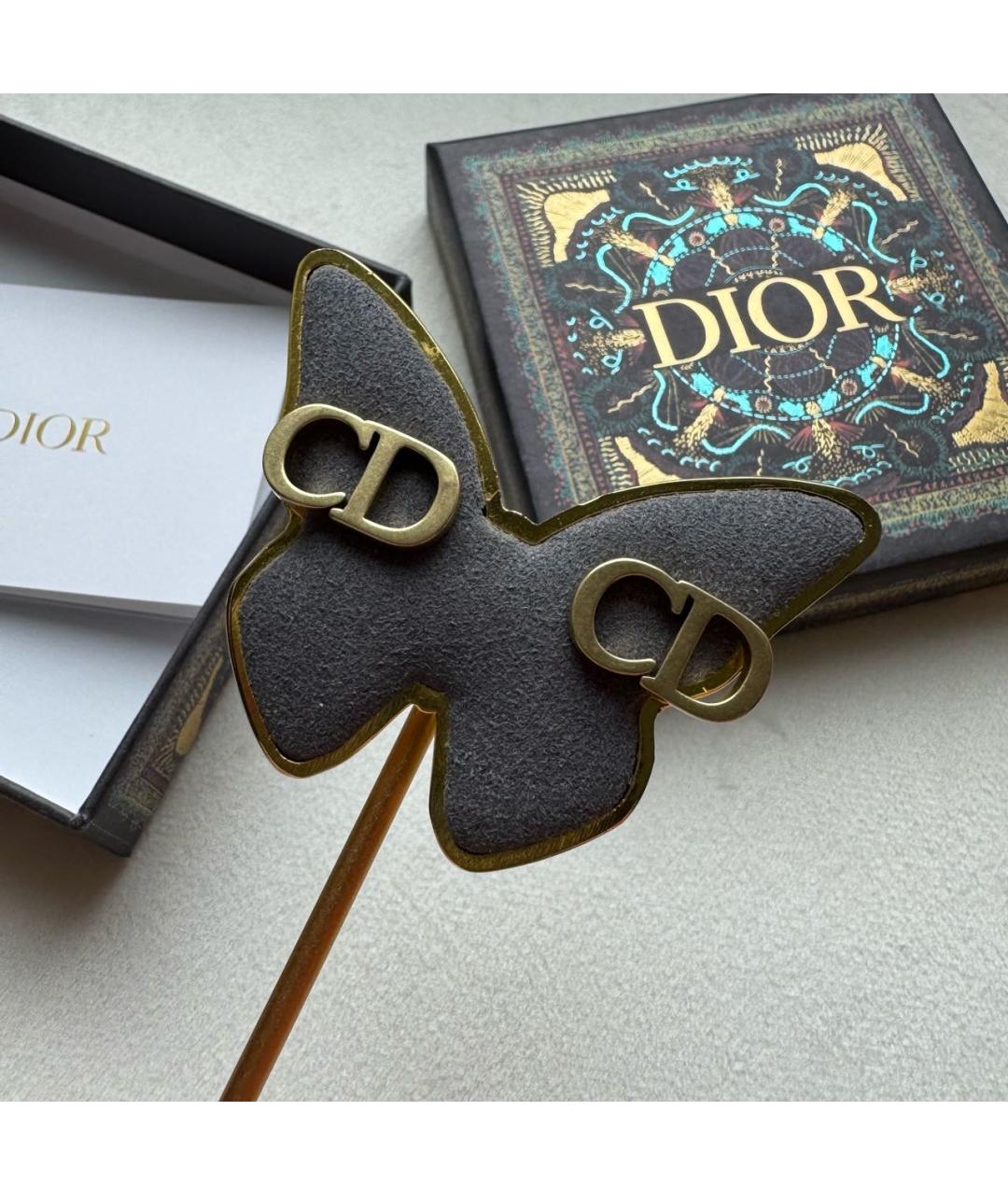 CHRISTIAN DIOR Золотые латунные серьги, фото 3