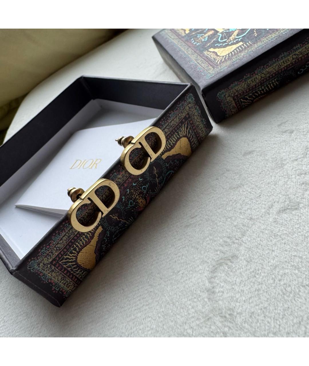 CHRISTIAN DIOR Золотые латунные серьги, фото 5