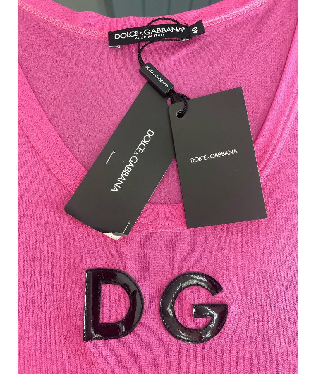 DOLCE&GABBANA Розовая вискозная майка, фото 4