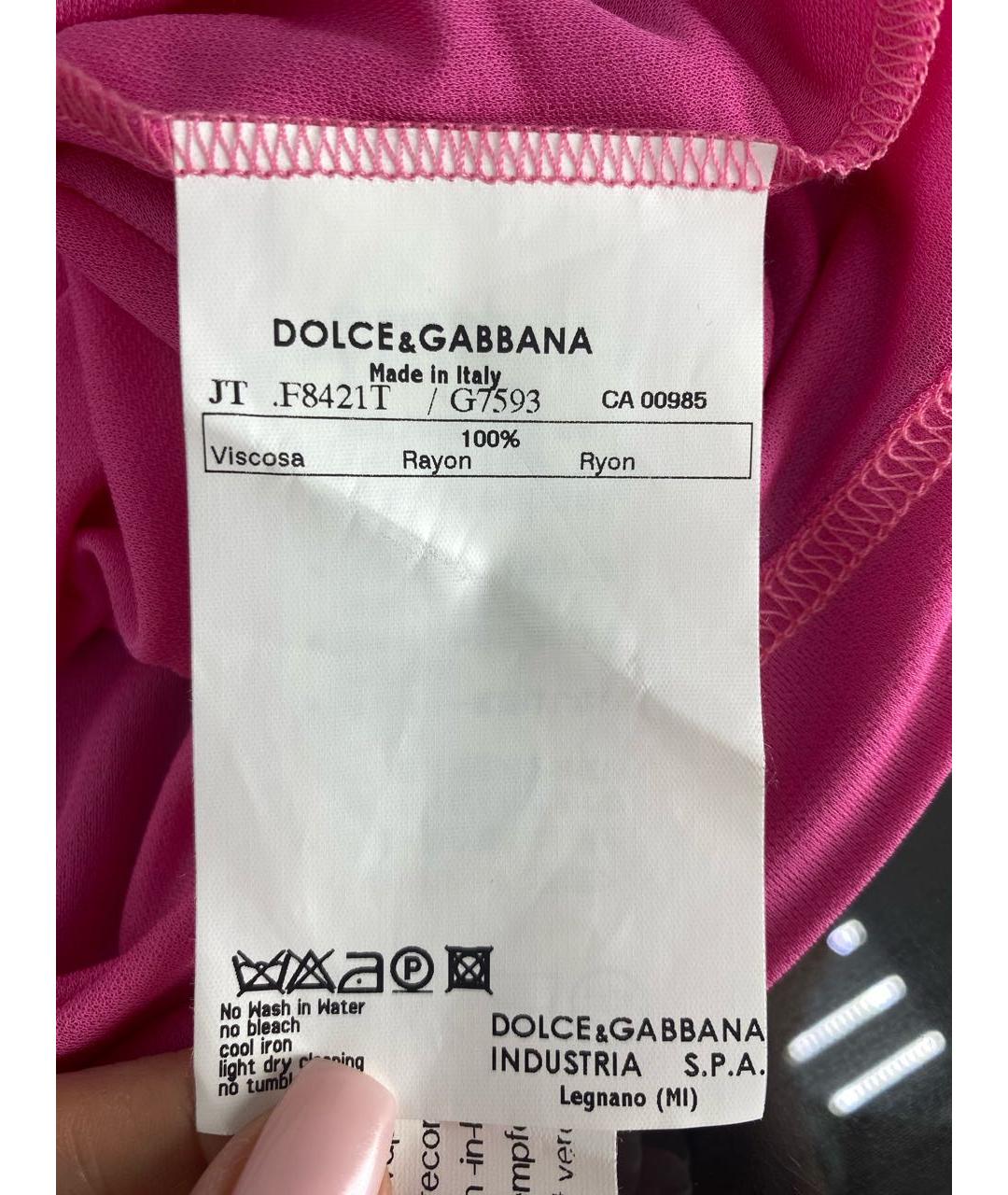 DOLCE&GABBANA Розовая вискозная майка, фото 5