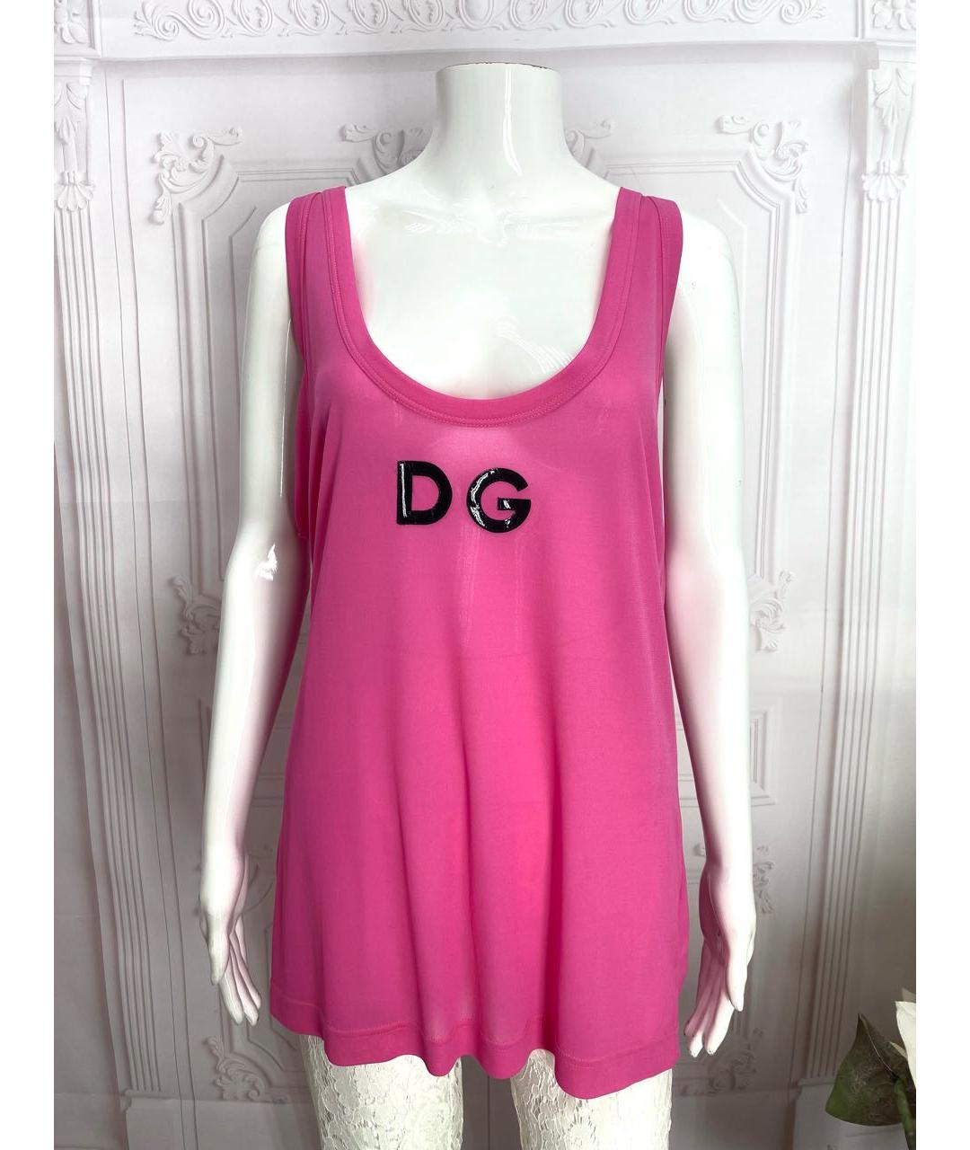 DOLCE&GABBANA Розовая вискозная майка, фото 9