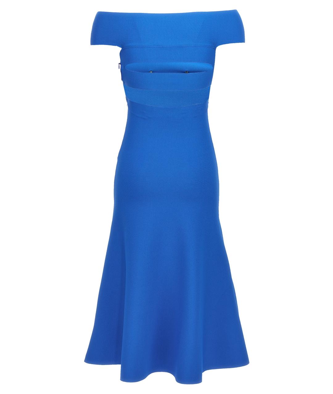 ALEXANDER MCQUEEN Синее вискозное платье, фото 2