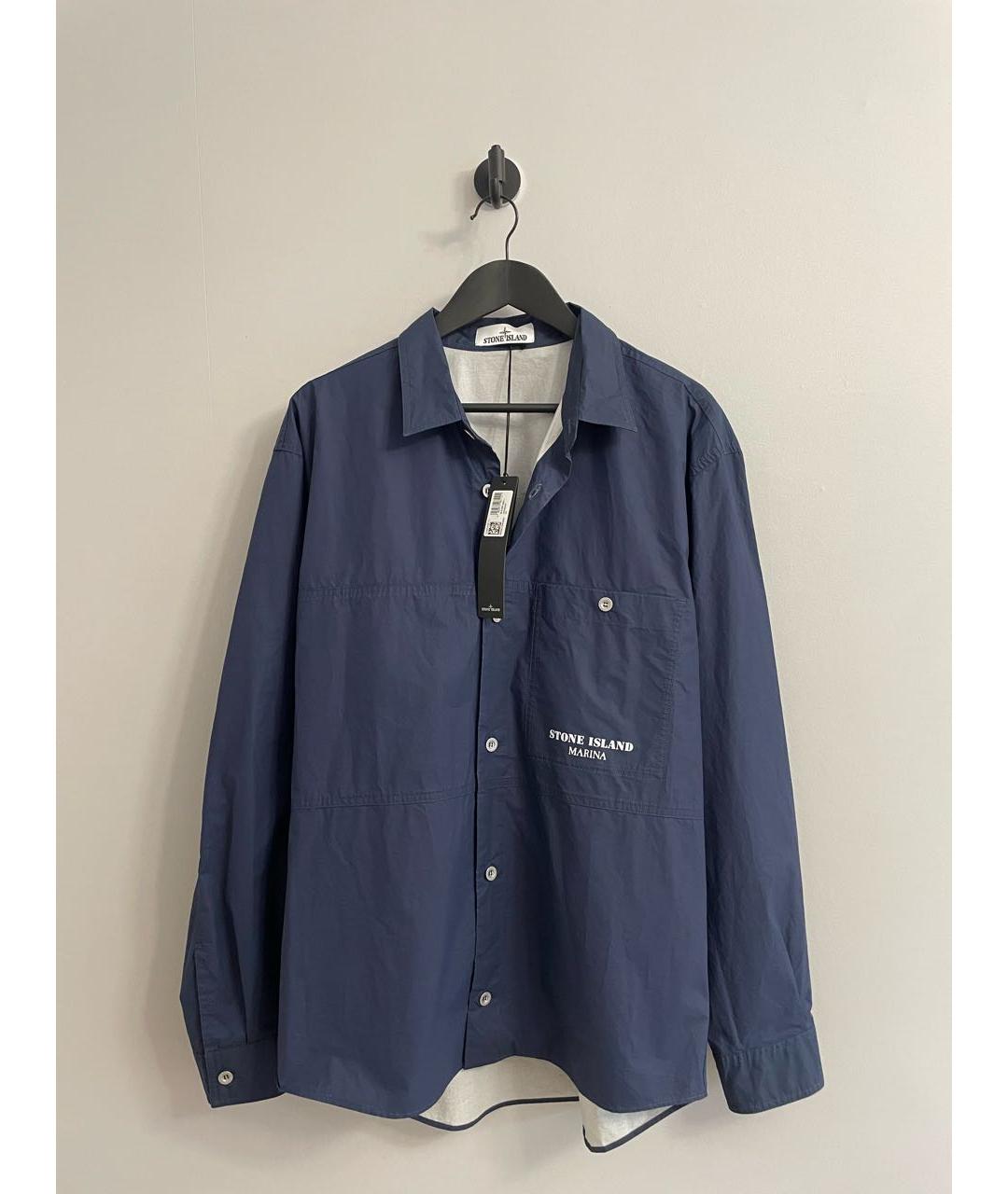 STONE ISLAND Темно-синяя хлопковая куртка, фото 8