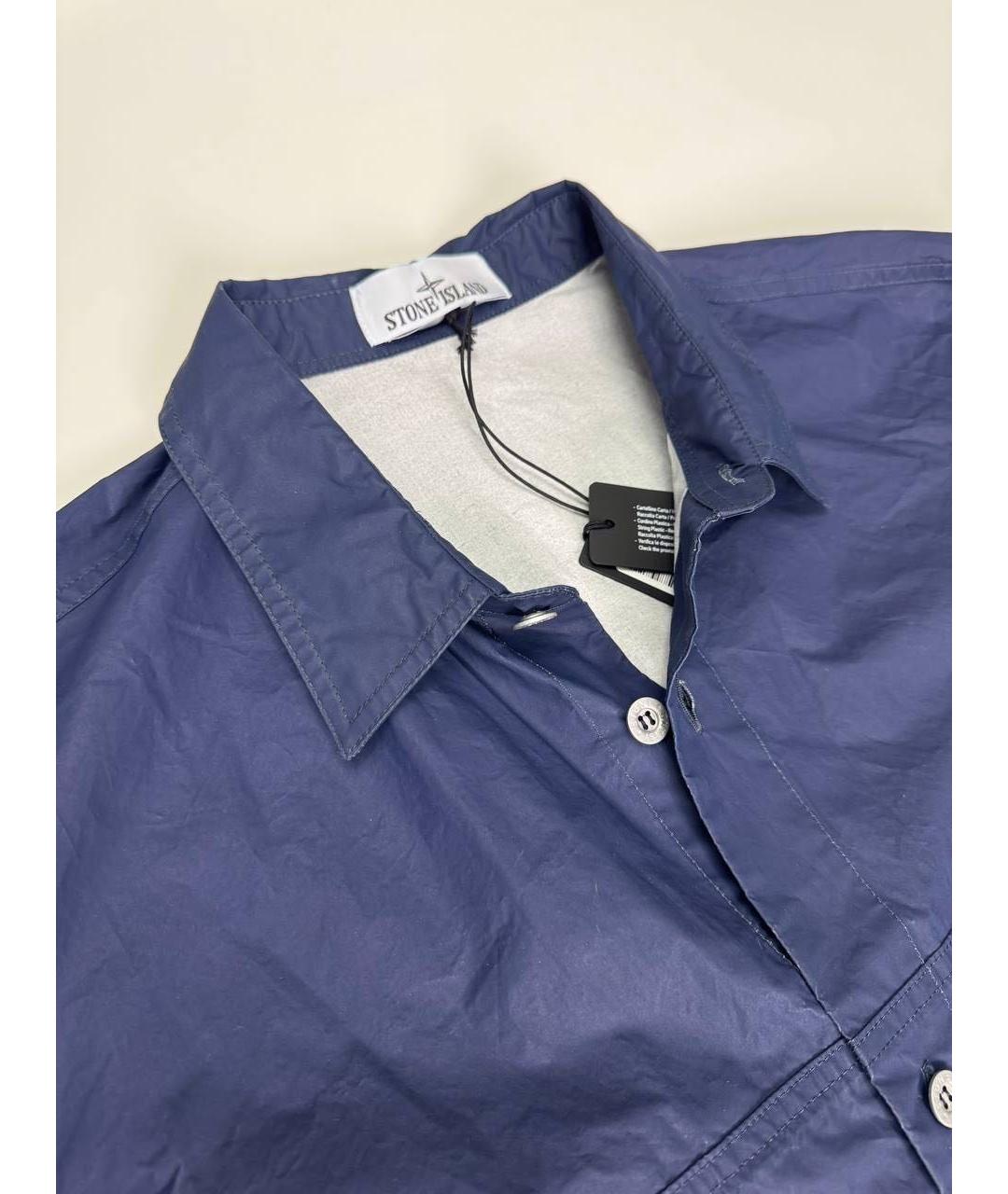 STONE ISLAND Темно-синяя хлопковая куртка, фото 3