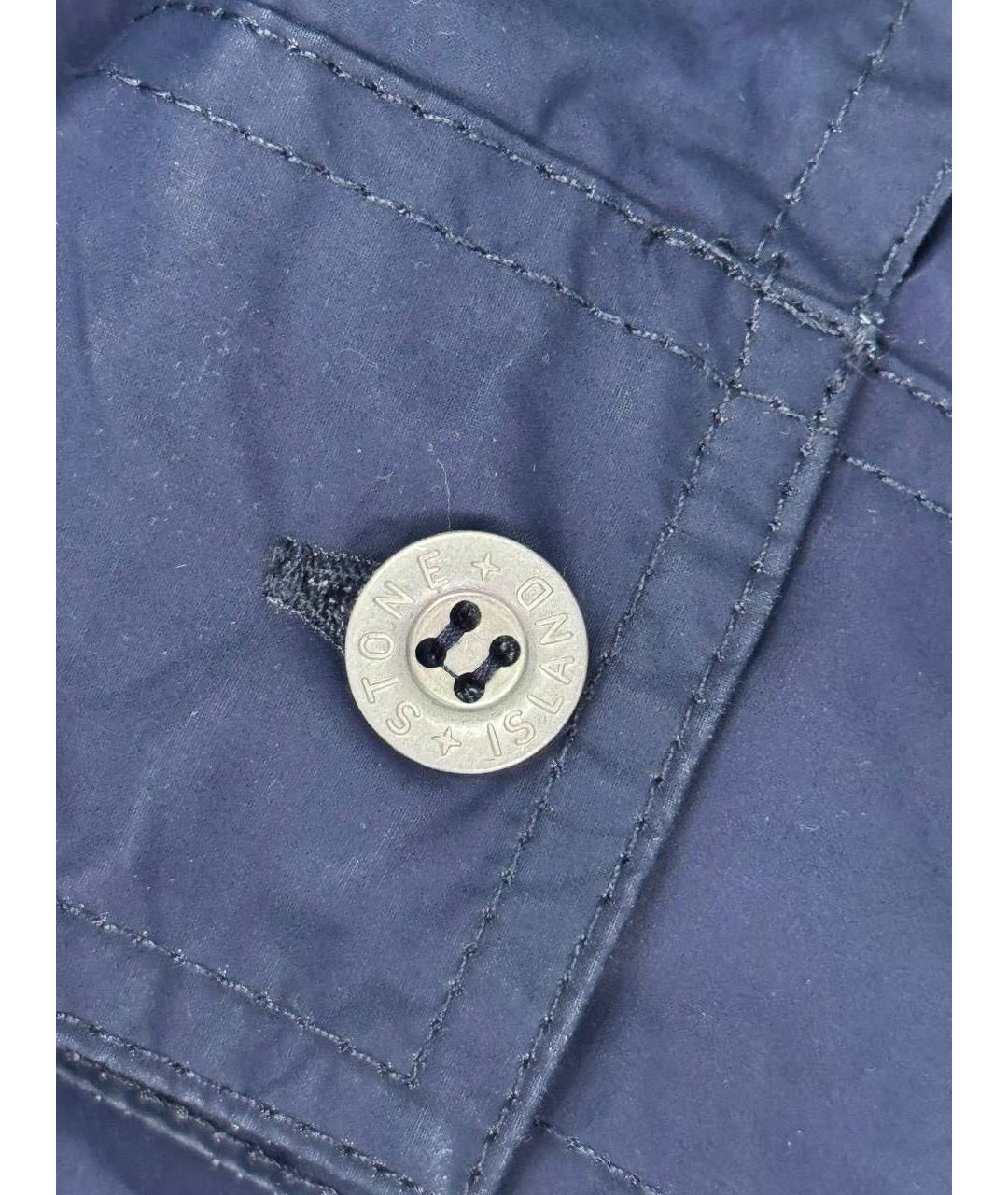 STONE ISLAND Темно-синяя хлопковая куртка, фото 4