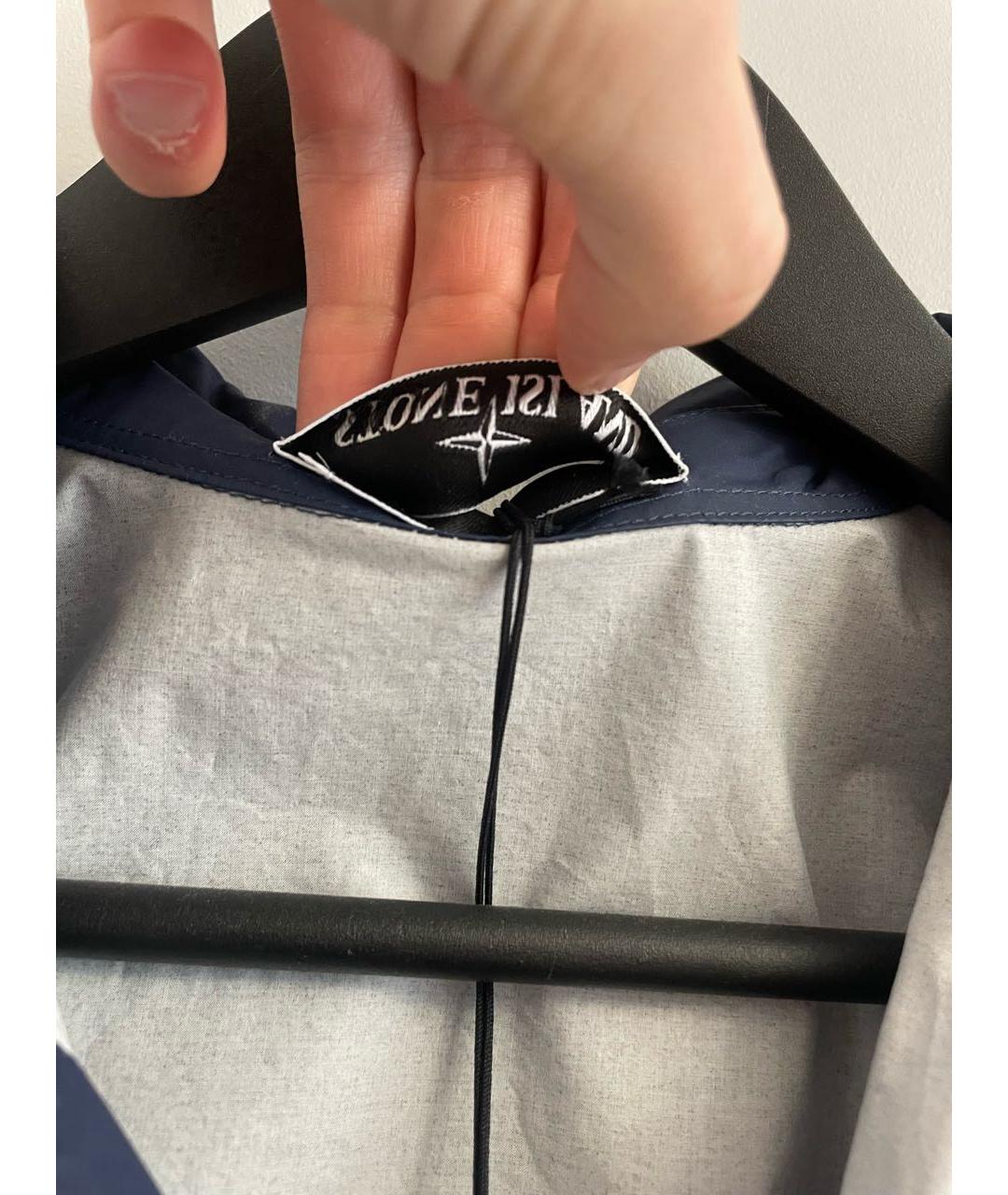 STONE ISLAND Темно-синяя хлопковая куртка, фото 6