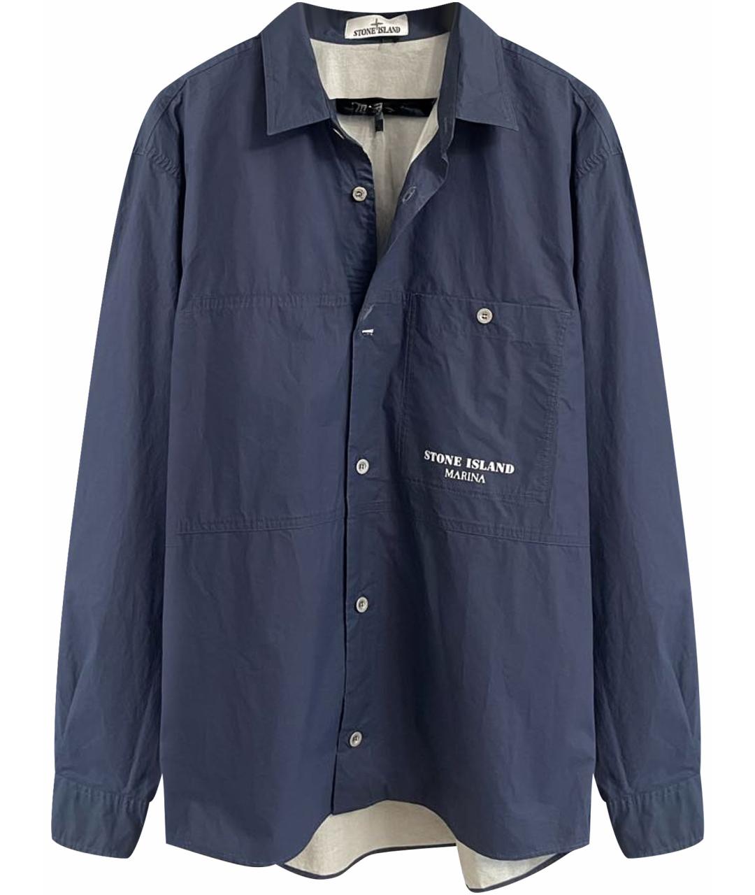 STONE ISLAND Темно-синяя хлопковая куртка, фото 1