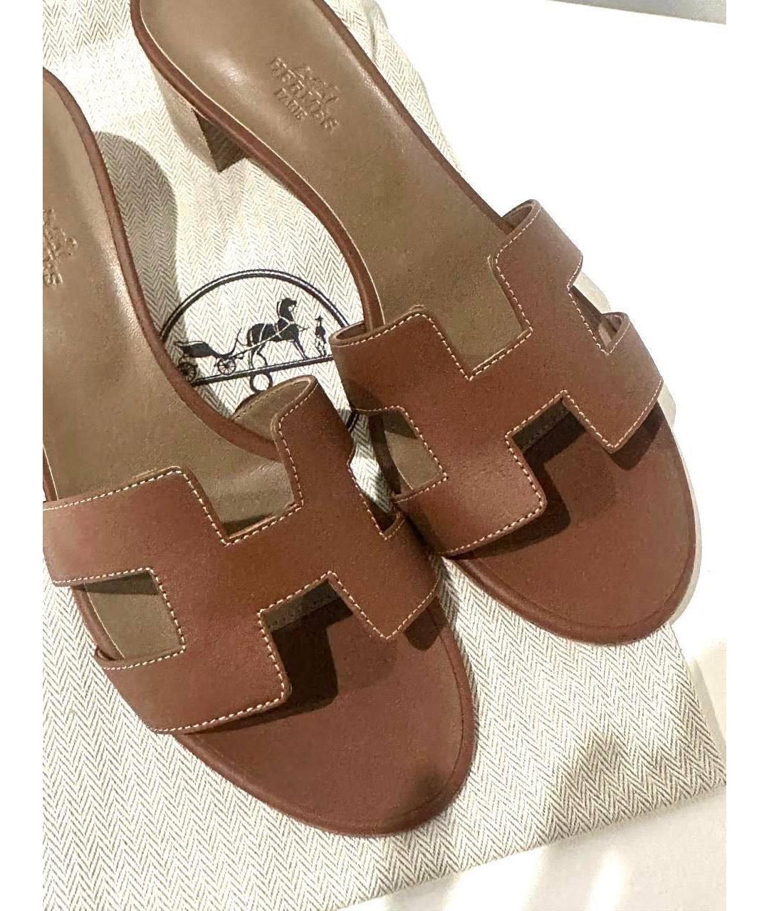 HERMES Коричневые туфли из лакированной кожи, фото 4