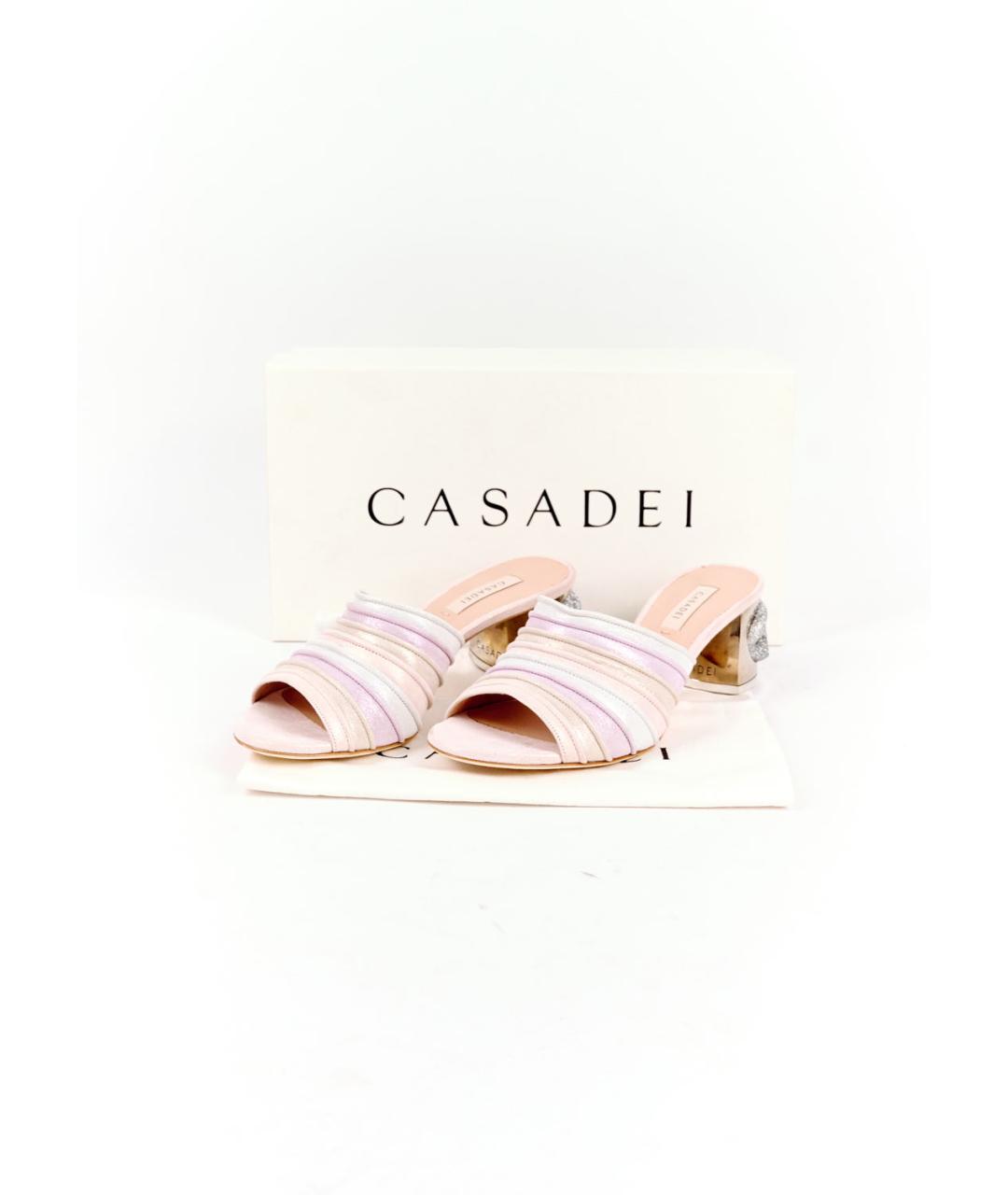 CASADEI Мульти кожаные мюли, фото 5