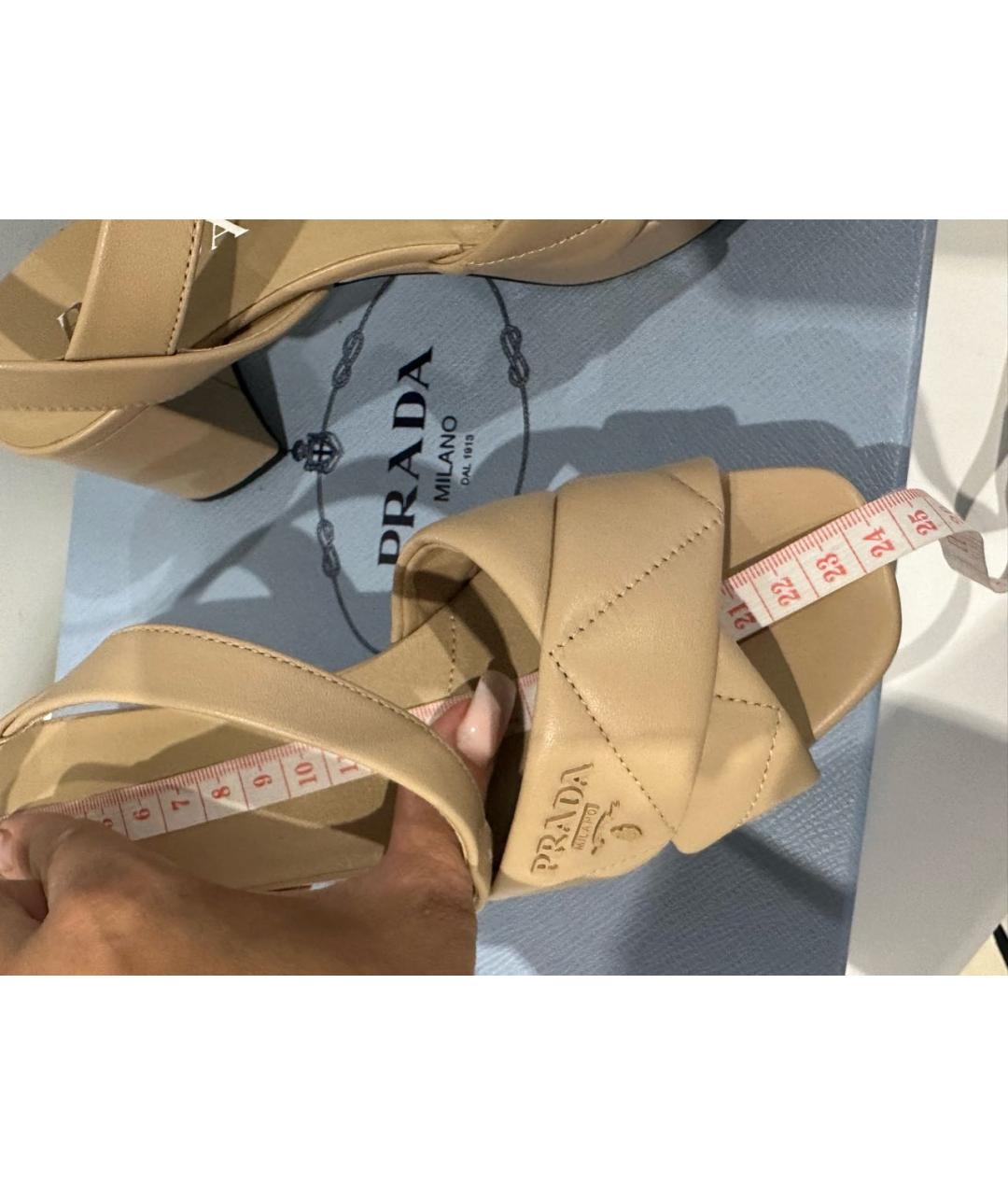 PRADA Кожаные босоножки, фото 6