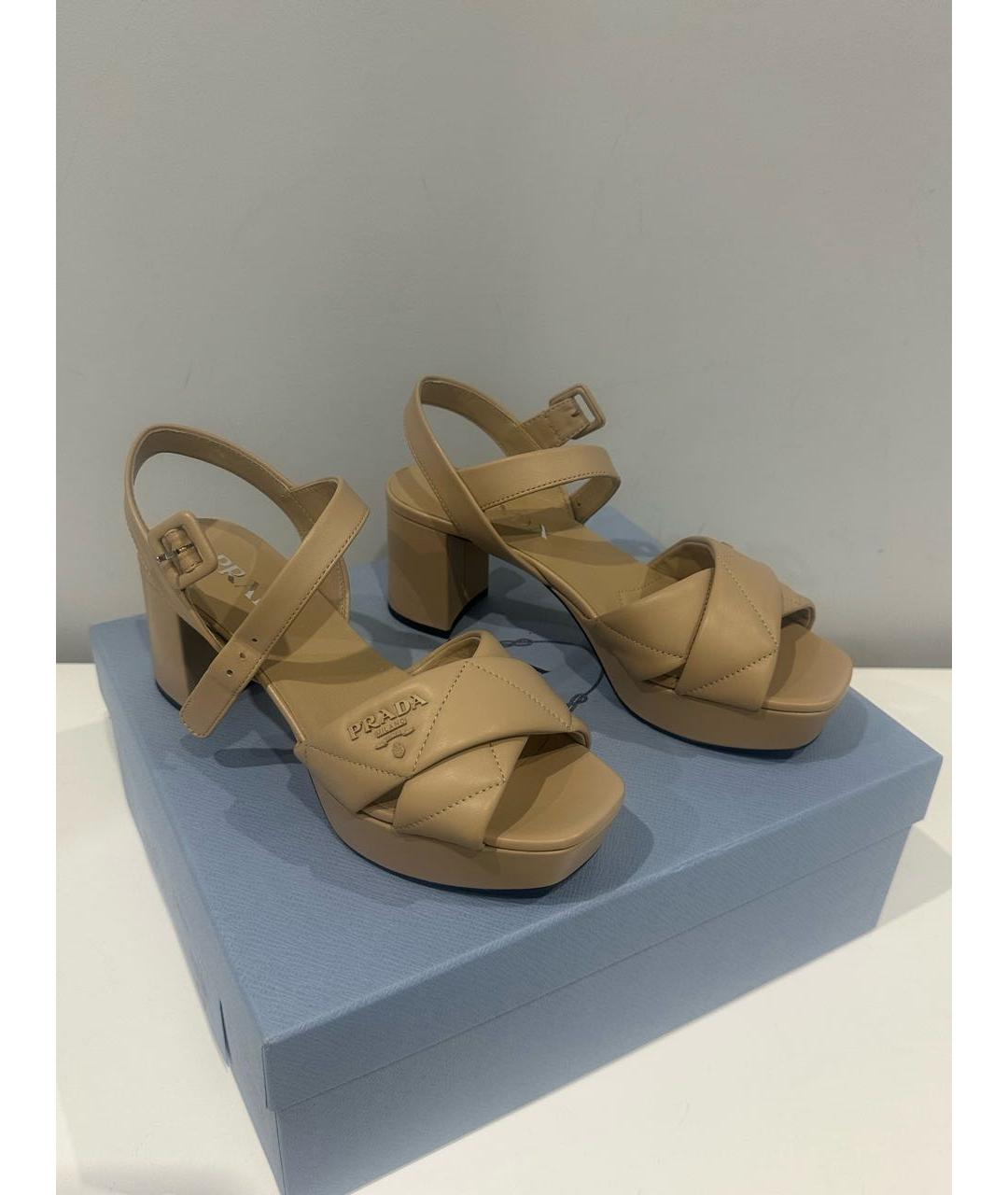 PRADA Кожаные босоножки, фото 5