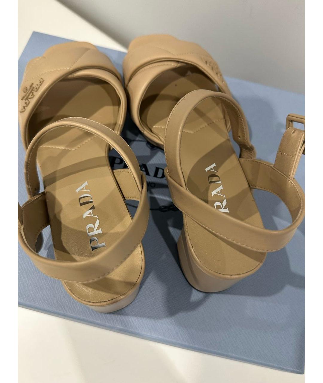 PRADA Кожаные босоножки, фото 3