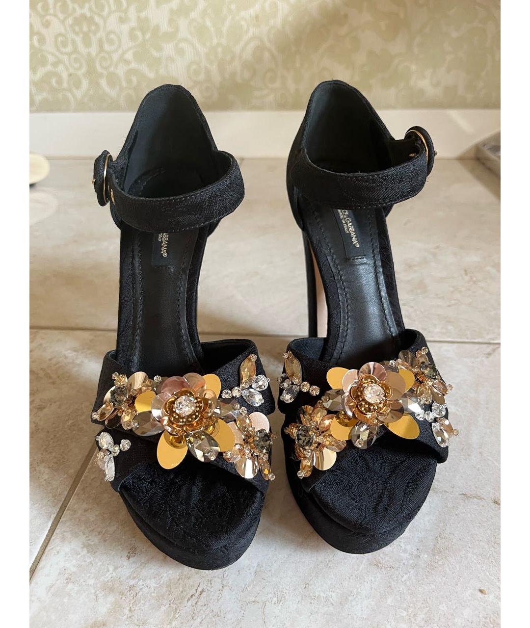 DOLCE&GABBANA Черные текстильные туфли, фото 9