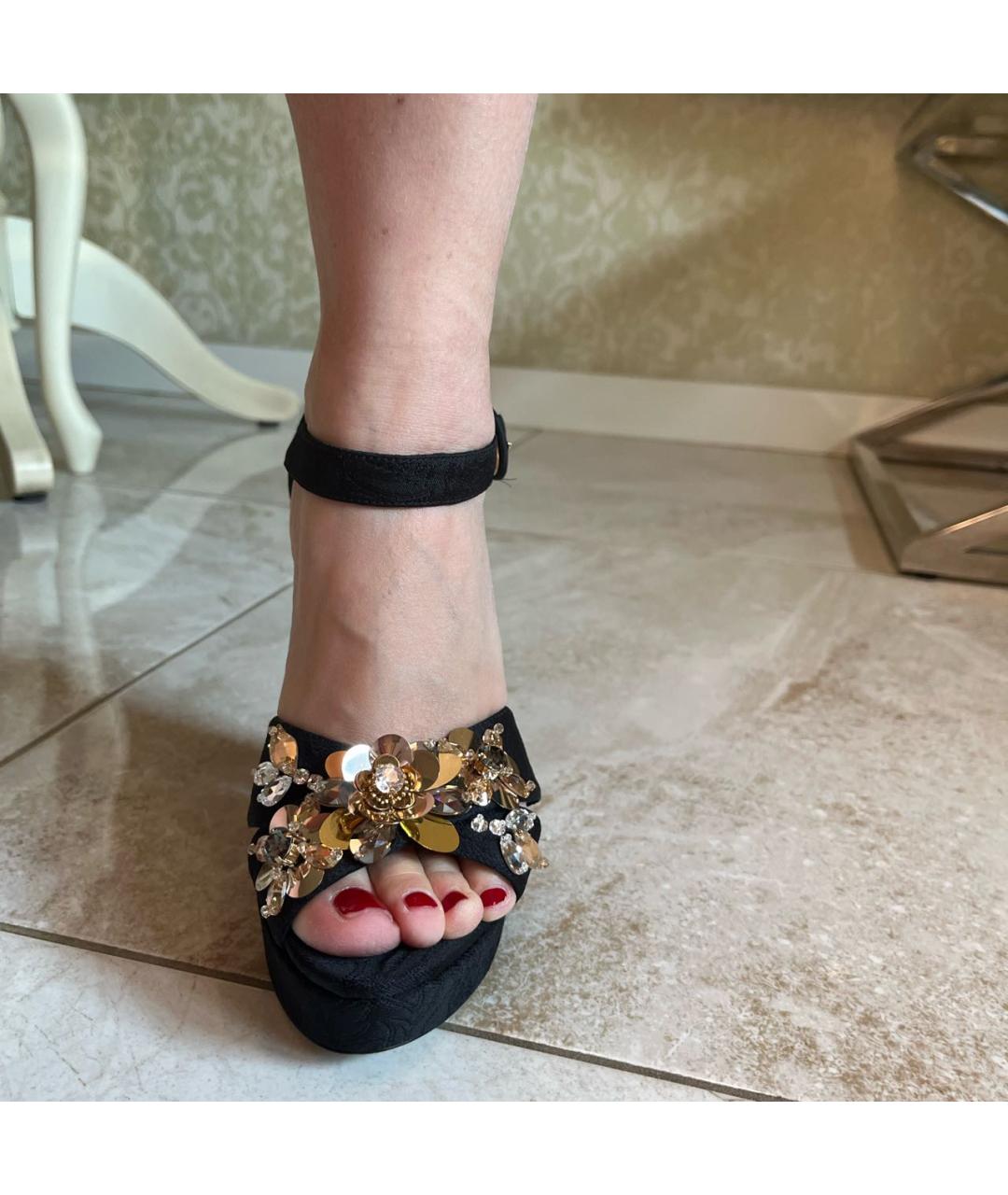 DOLCE&GABBANA Черные текстильные туфли, фото 6