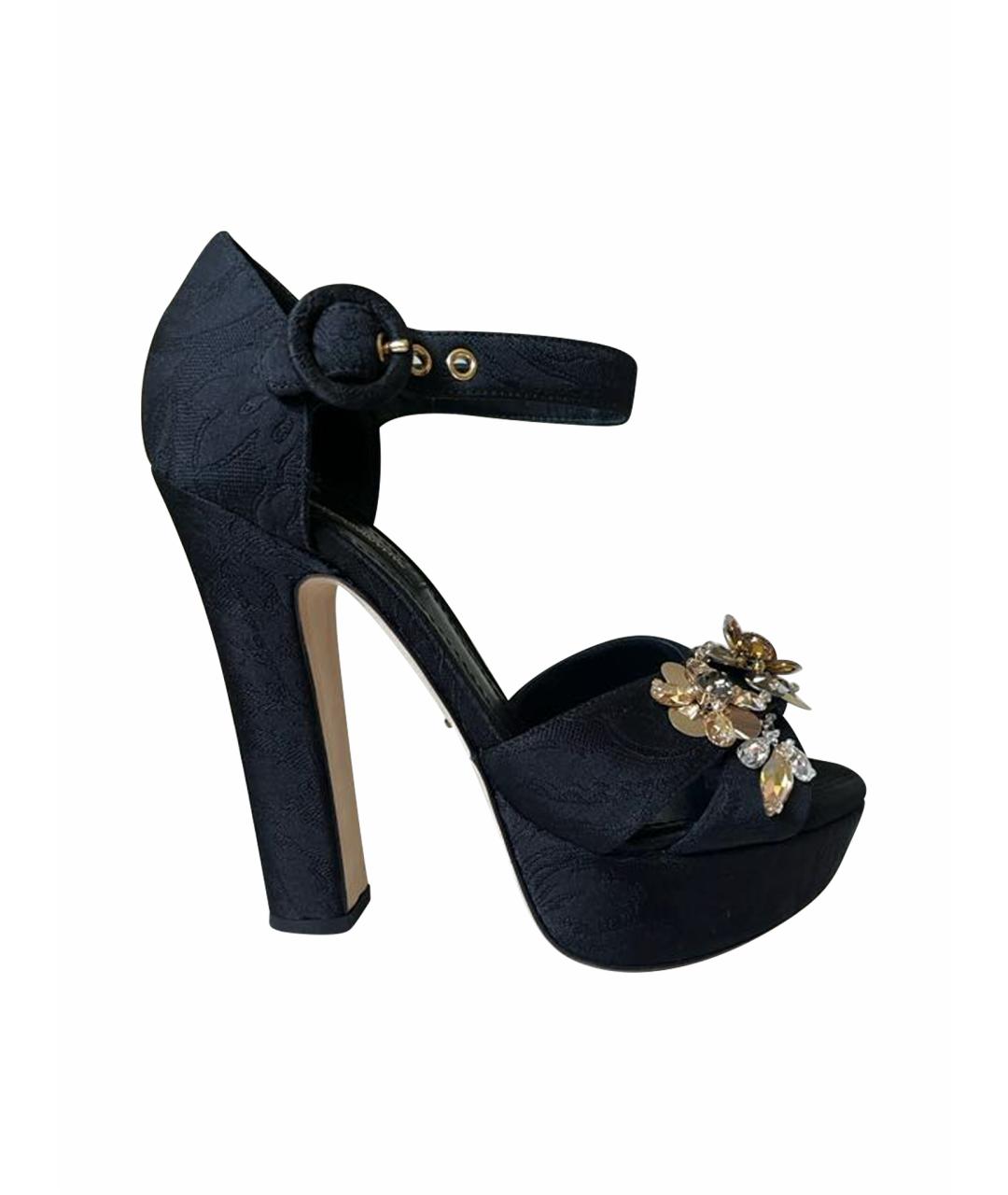 DOLCE&GABBANA Черные текстильные туфли, фото 1