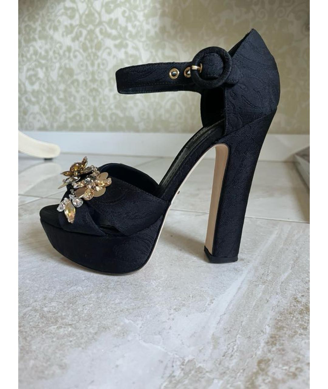 DOLCE&GABBANA Черные текстильные туфли, фото 10