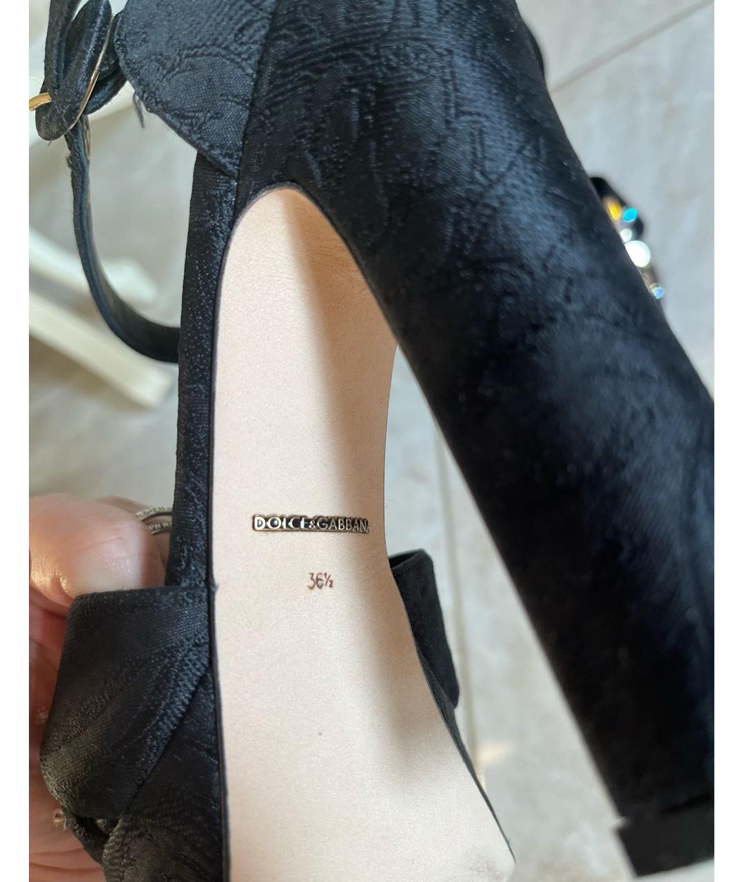 DOLCE&GABBANA Черные текстильные туфли, фото 5