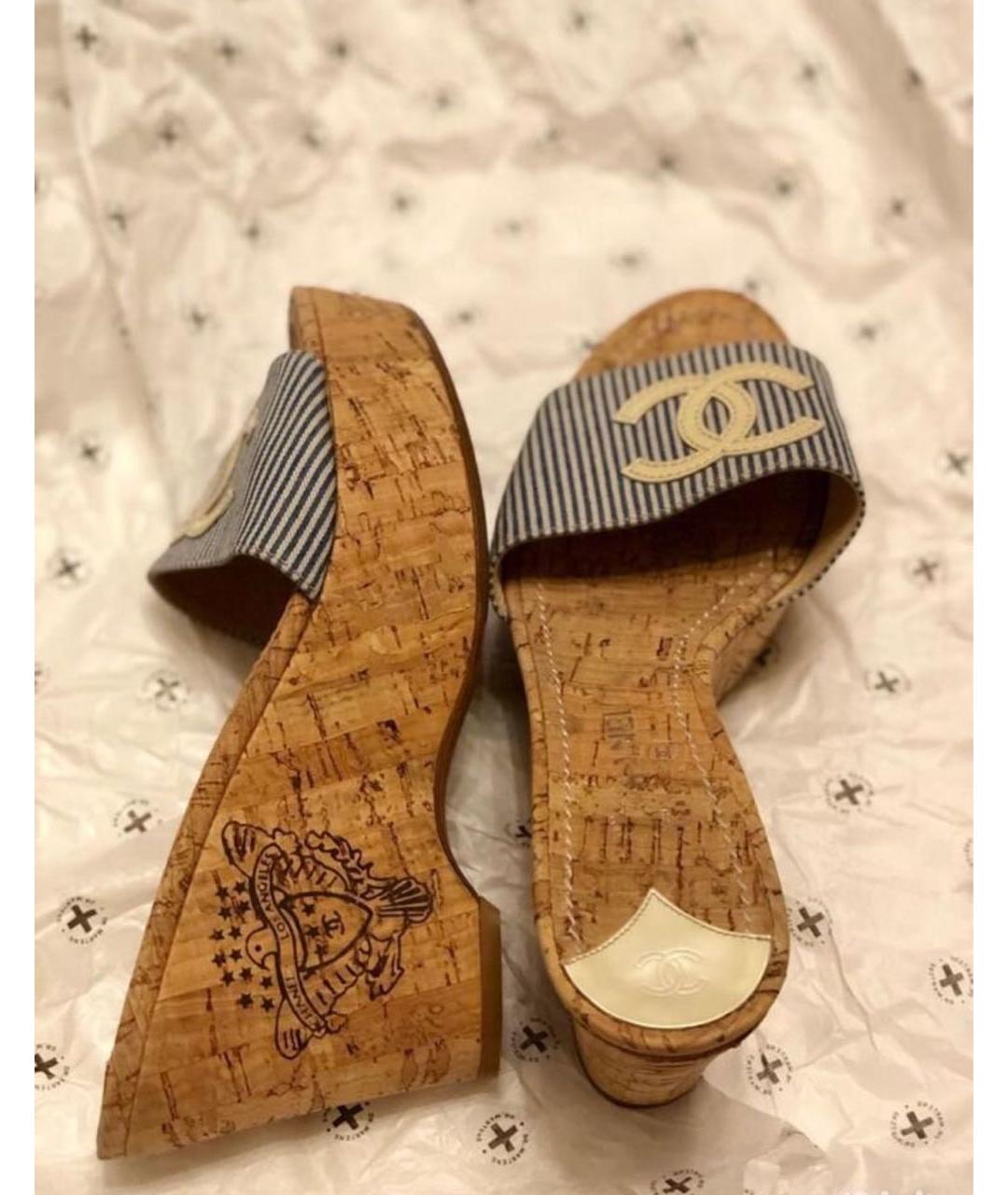 CHANEL Коричневые нубуковые сабо, фото 4