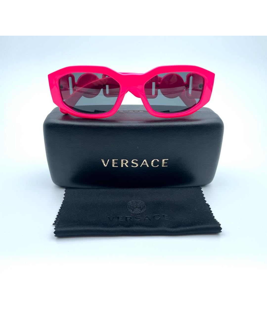VERSACE Розовые пластиковые солнцезащитные очки, фото 4