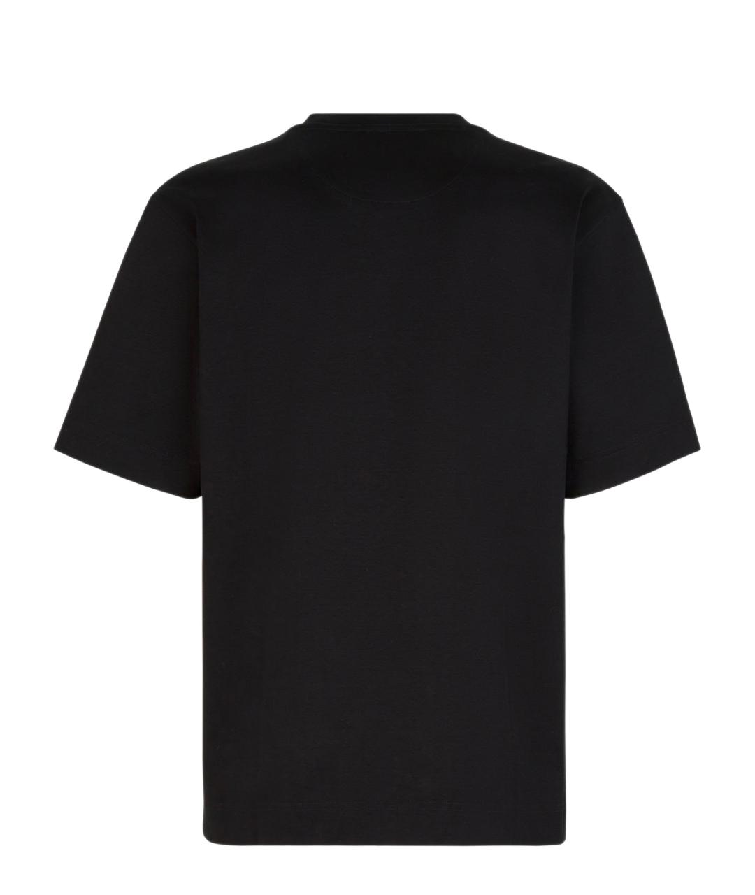 FENDI Черная хлопковая футболка, фото 2