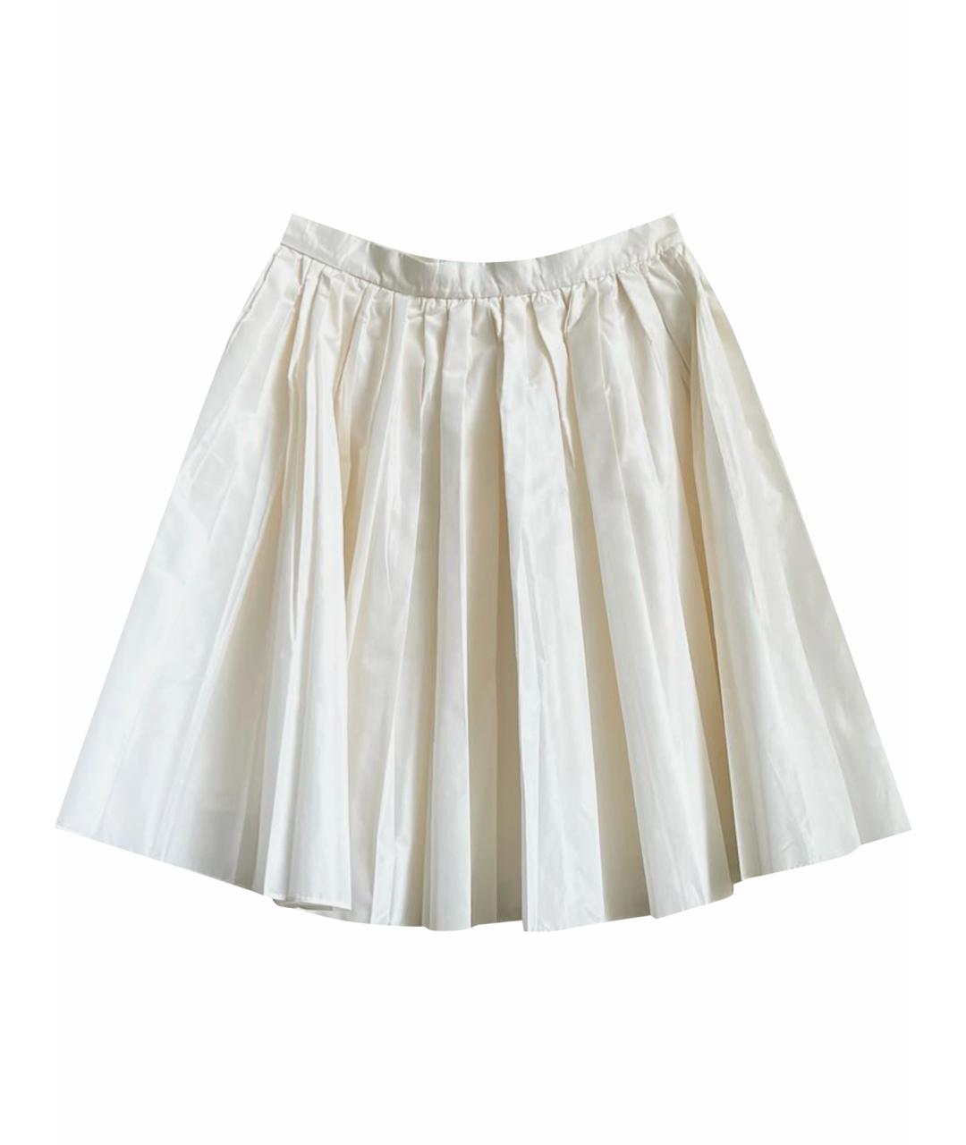 CHRISTIAN DIOR Белая шелковая юбка мини, фото 1