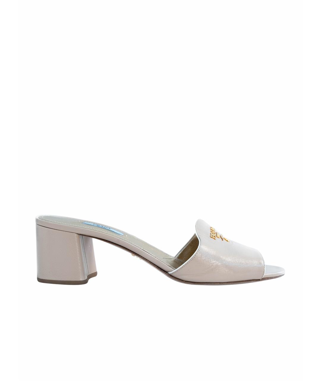 PRADA Розовые кожаные мюли, фото 1
