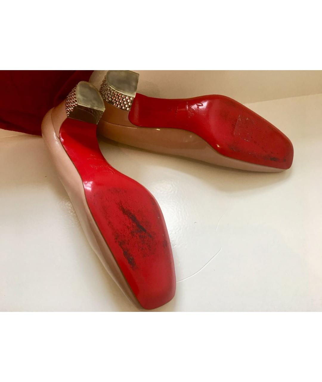 CHRISTIAN LOUBOUTIN Розовые балетки из лакированной кожи, фото 4