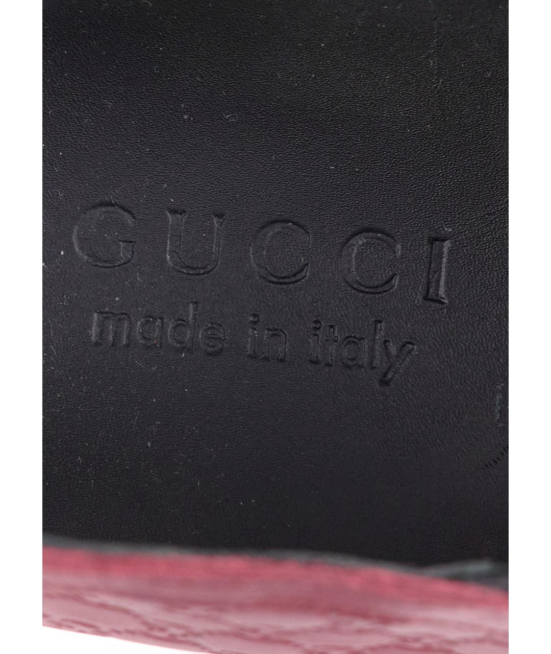 GUCCI Бордовые кожаные слипоны, фото 5