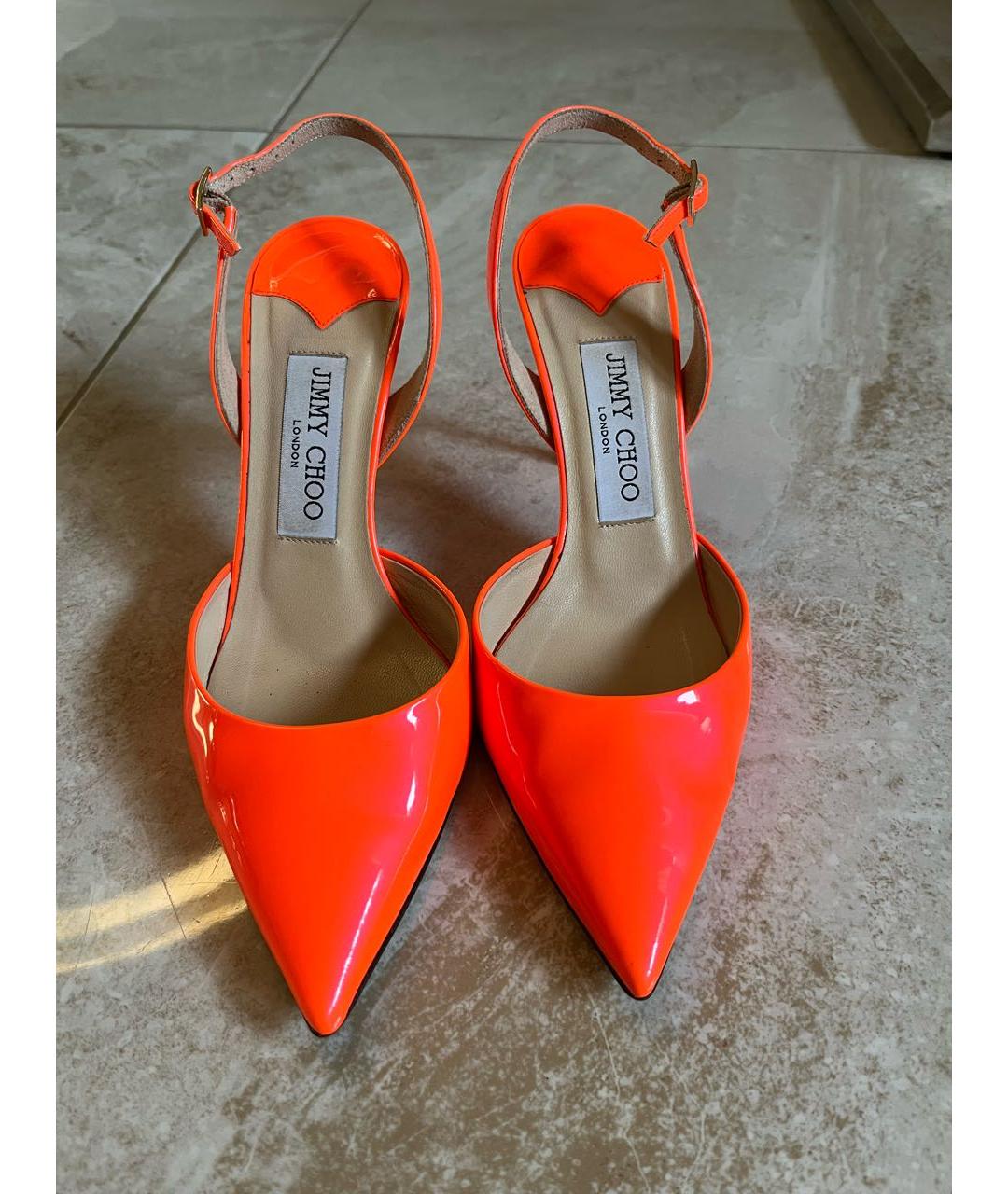 JIMMY CHOO Оранжевое туфли из лакированной кожи, фото 2