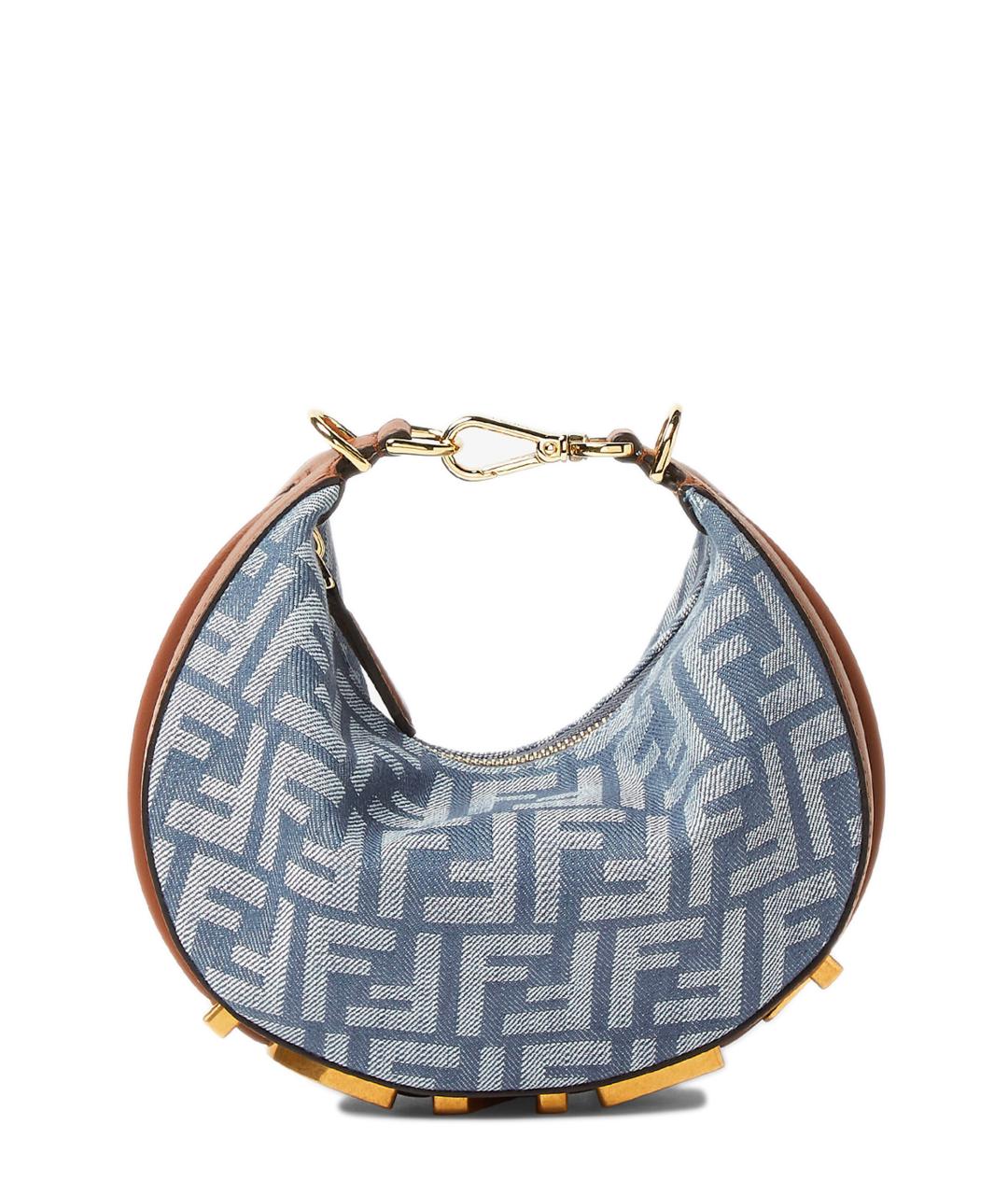 FENDI Голубая тканевая сумка через плечо, фото 1