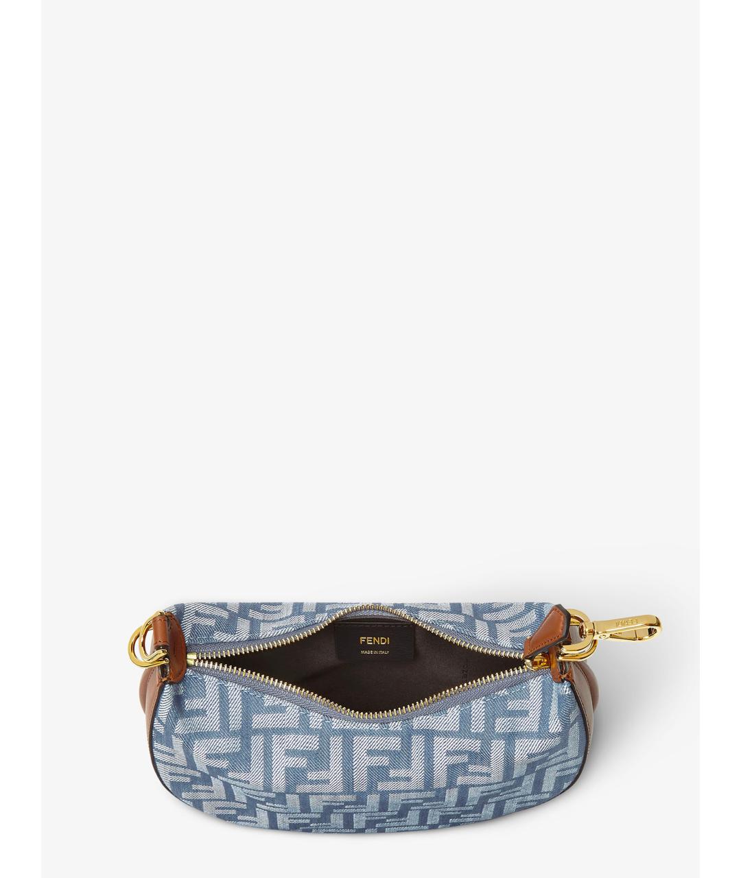 FENDI Голубая тканевая сумка через плечо, фото 4