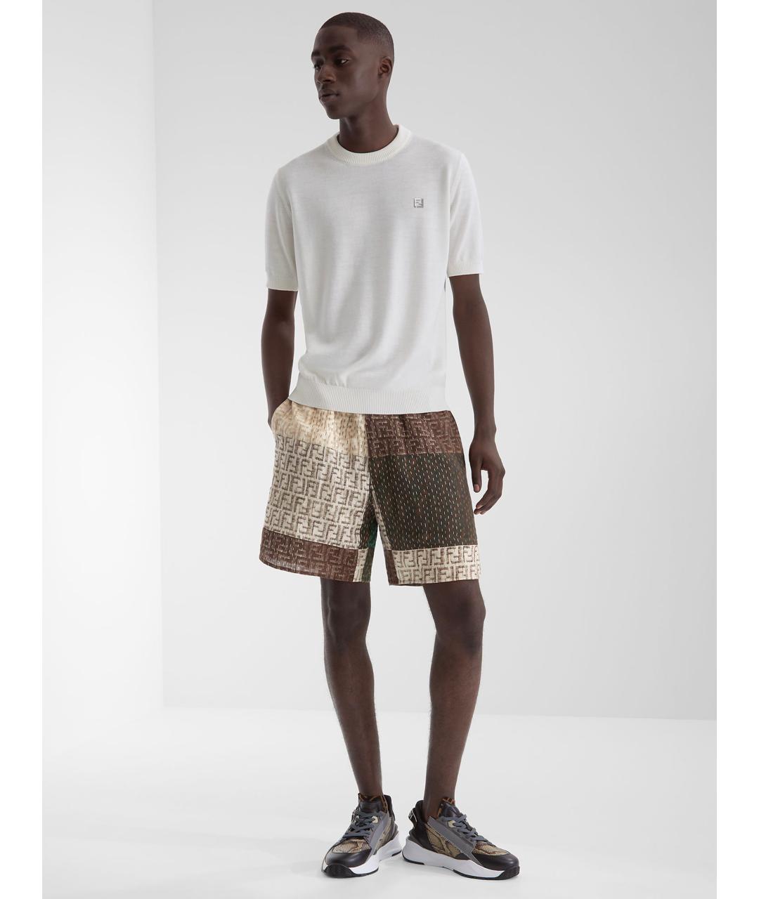 FENDI Бежевые шорты, фото 2