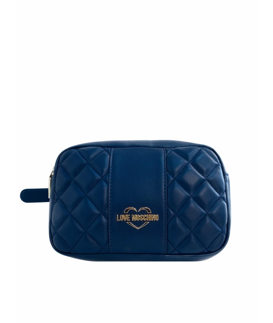 LOVE MOSCHINO Синяя поясная сумка из искусственной кожи, фото 1